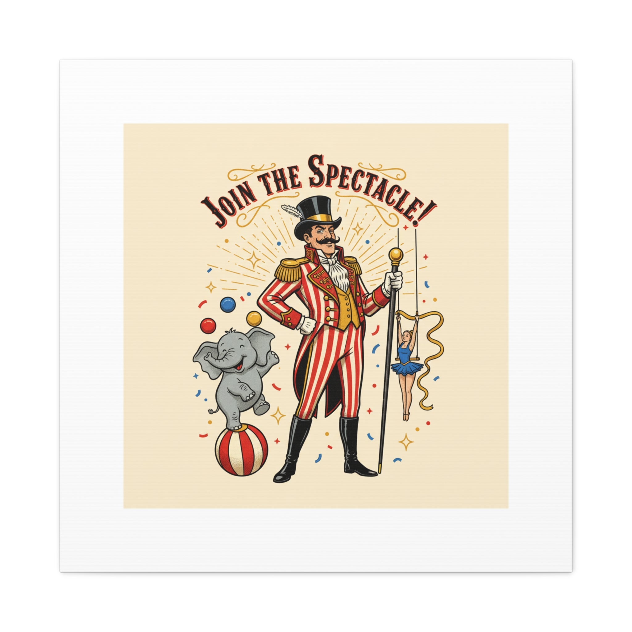 Join the Spectacle Circus Art Print | Matte Canvas, Stretched, Vintage Carnival Design
