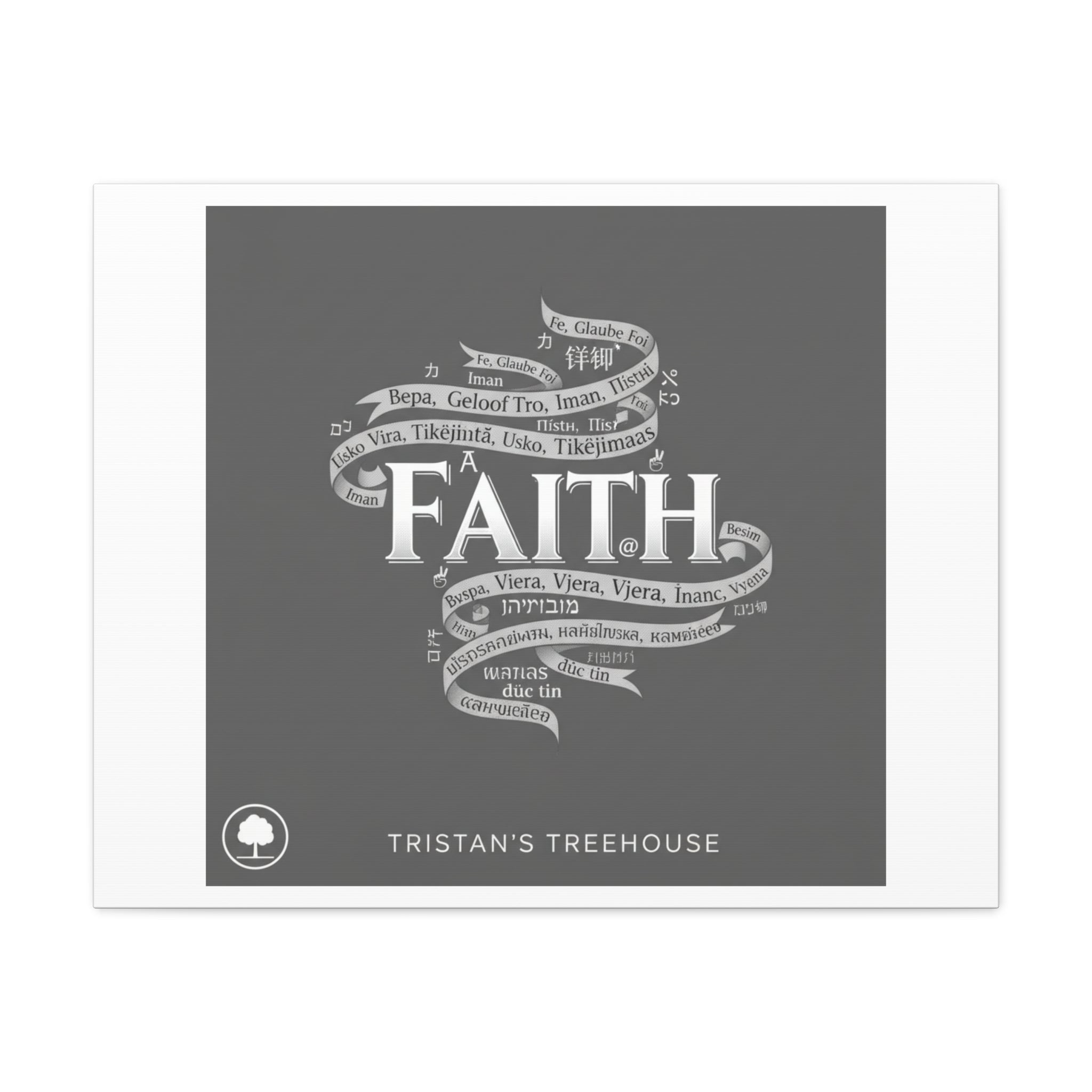 handwritten faith ribbon Canvas | sketch aesthetic, doodle design