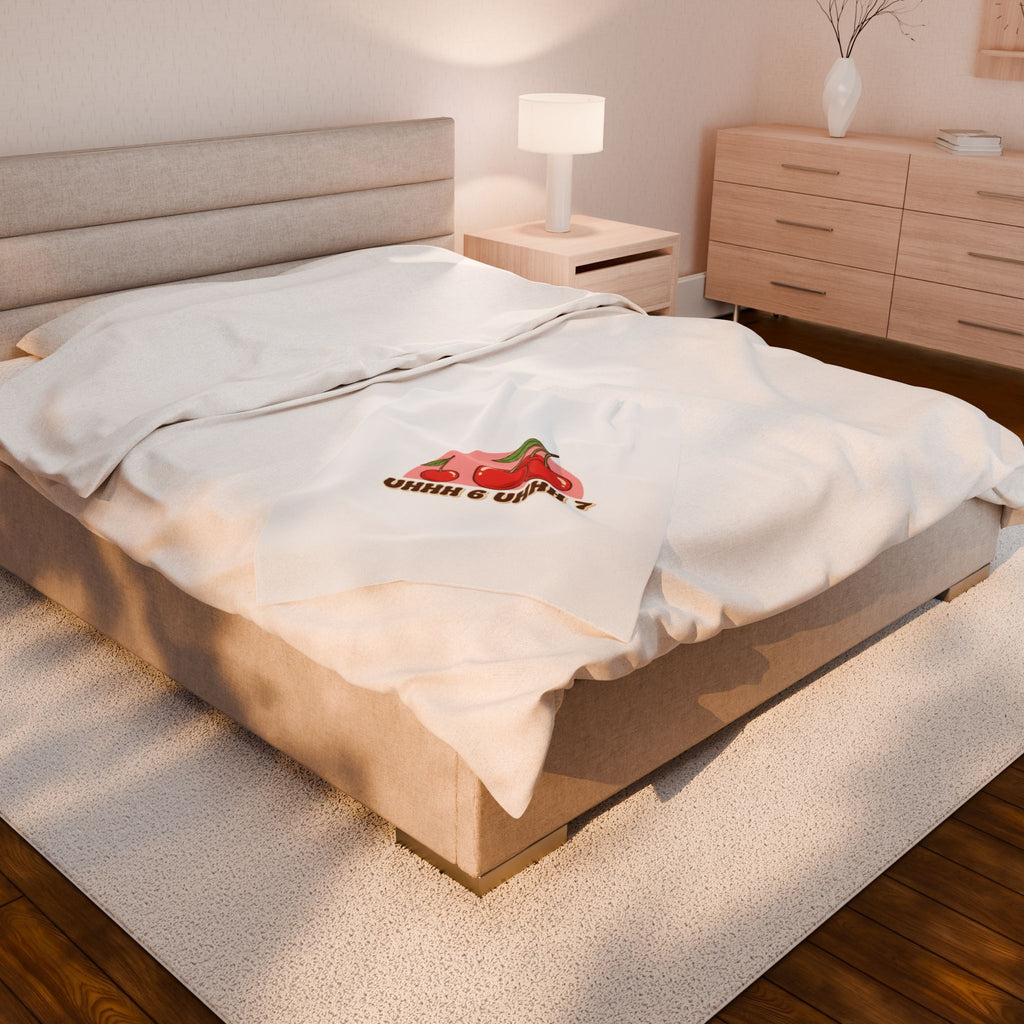 6 7 Cherry Retro Graphic Blanket | Kawaii Fruit Print