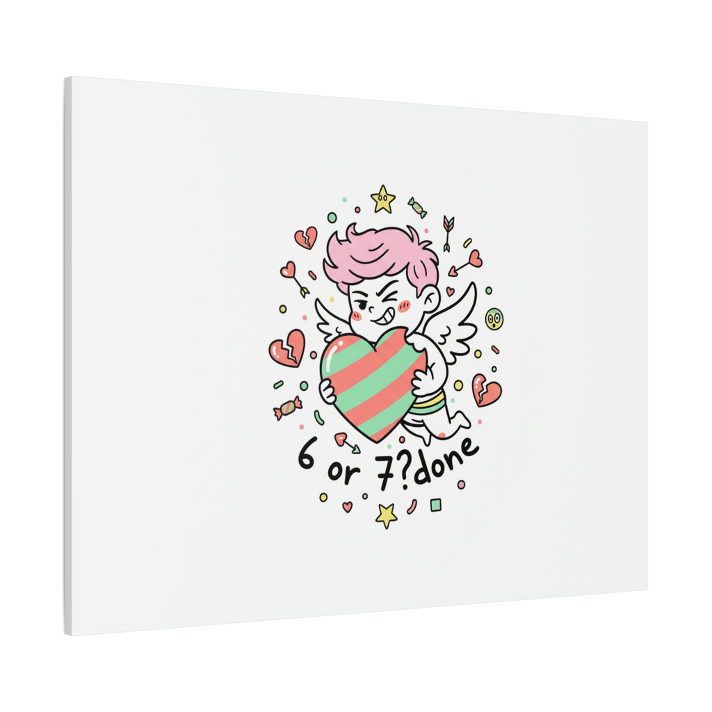 Weird Cupid heart illustration Canvas | Weird Valentine, quirky chaotic love