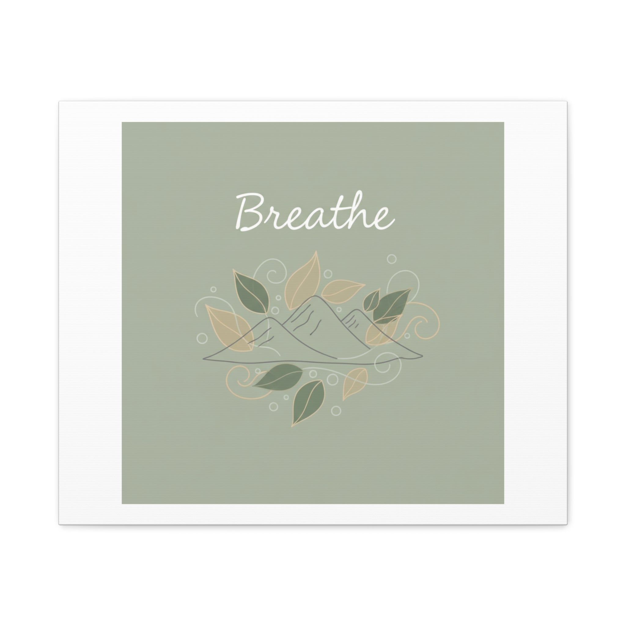 Breathe Mountain Line Canvas | Nature Symbols, Minimal Forest Wall Art