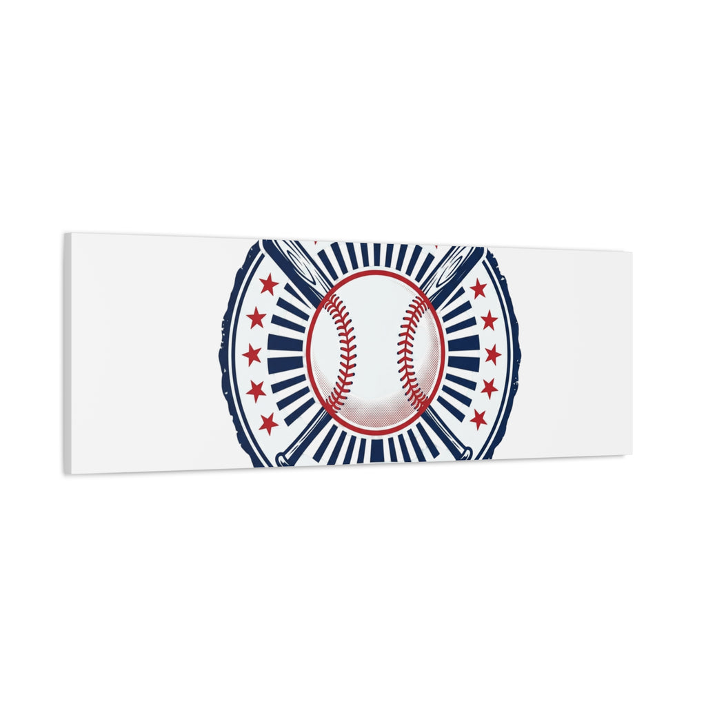 United by Baseball Canvas | Patriotic Baseball Graphic, Red White Blue Wall Art