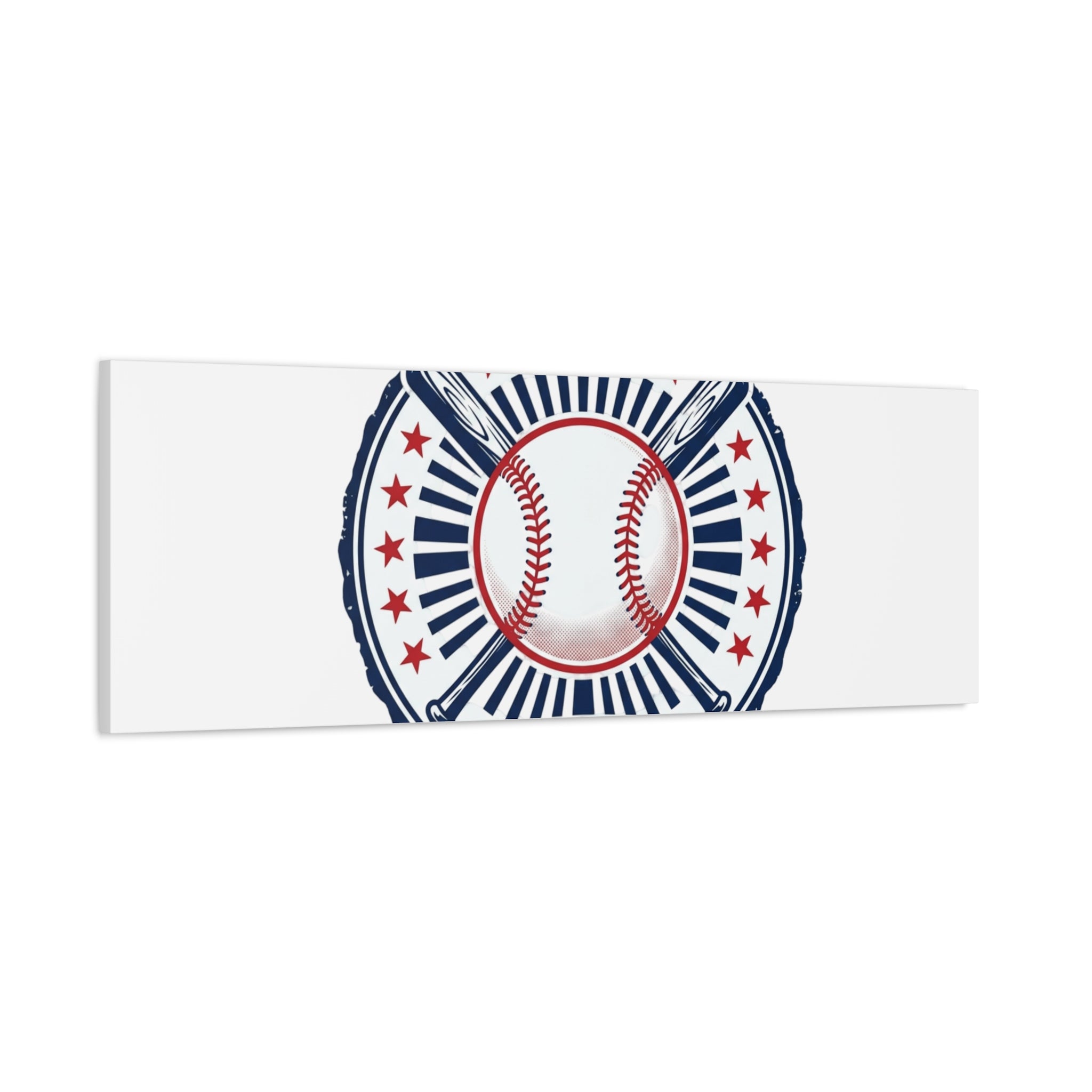 United by Baseball Canvas | Patriotic Baseball Graphic, Red White Blue Wall Art