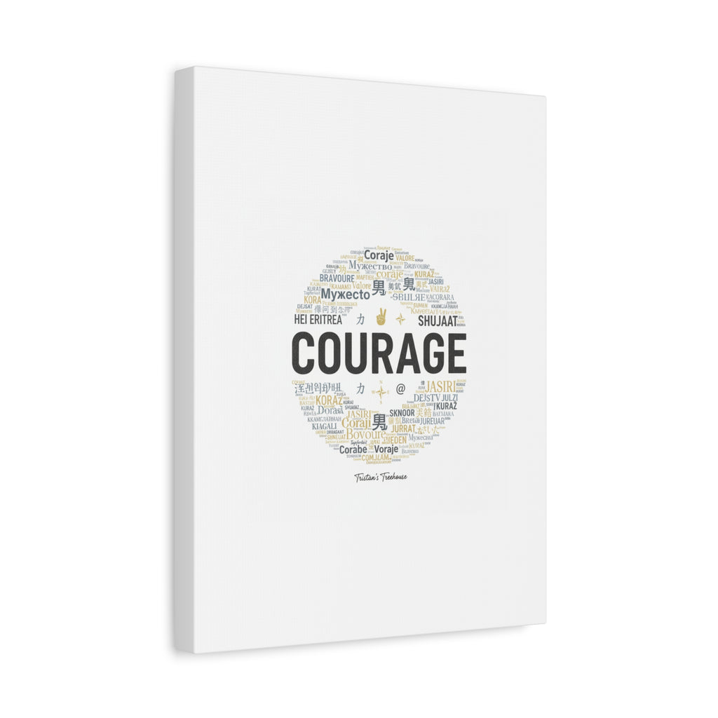 Courage Word Cloud Canvas | Fresh-Start Minimalism art print