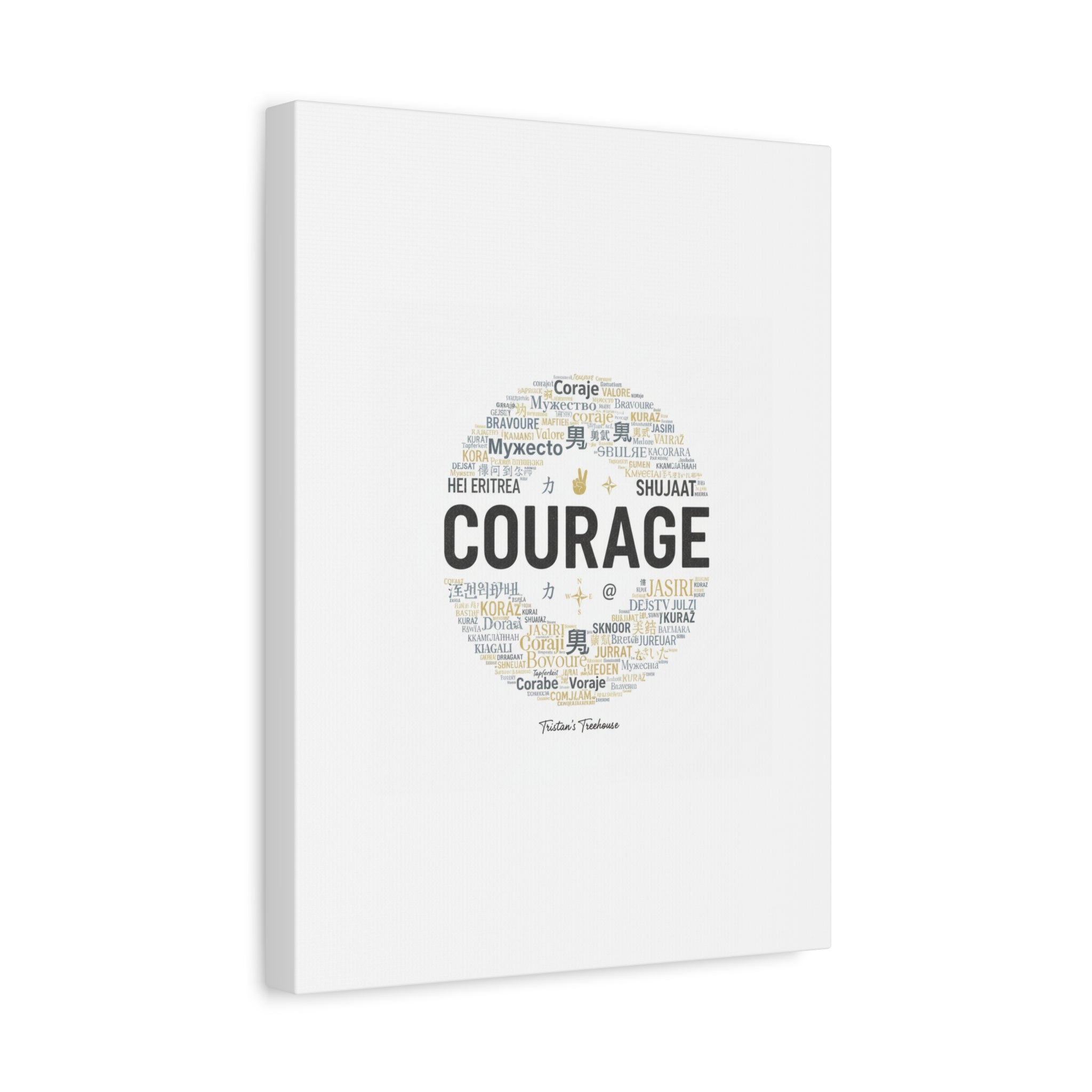 Courage Word Cloud Canvas | Fresh-Start Minimalism art print