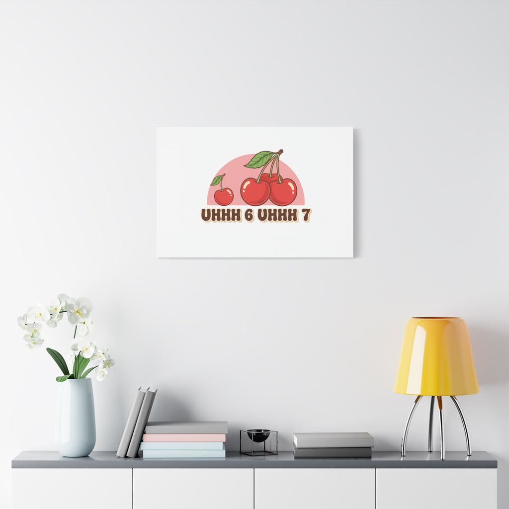Six Severn Cherry Retro Graphic Canvas | kawaii fruit print, vintage cherry design