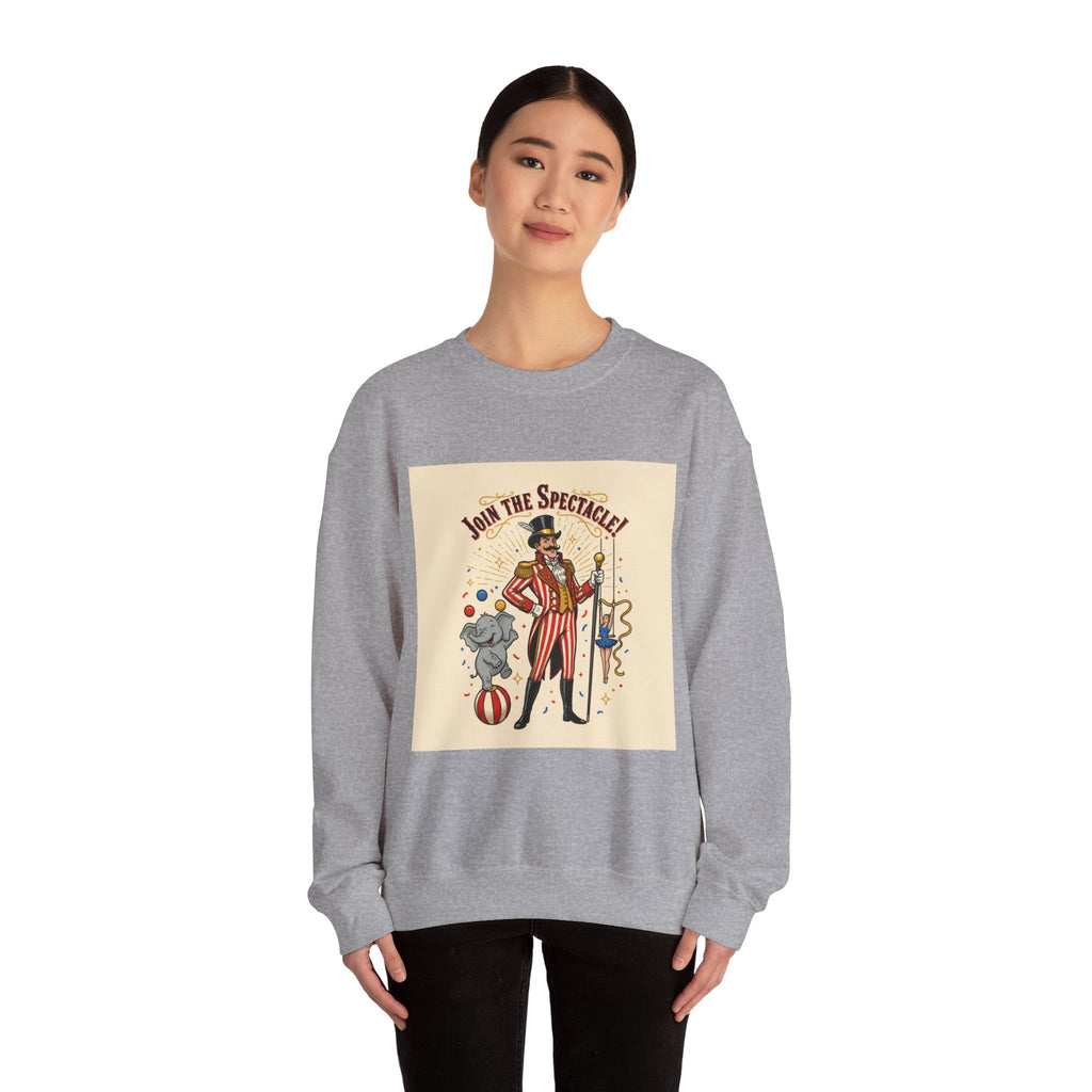 "Join the Spectacle" Vintage Circus Crewneck | Retro Ringmaster Sweatshirt