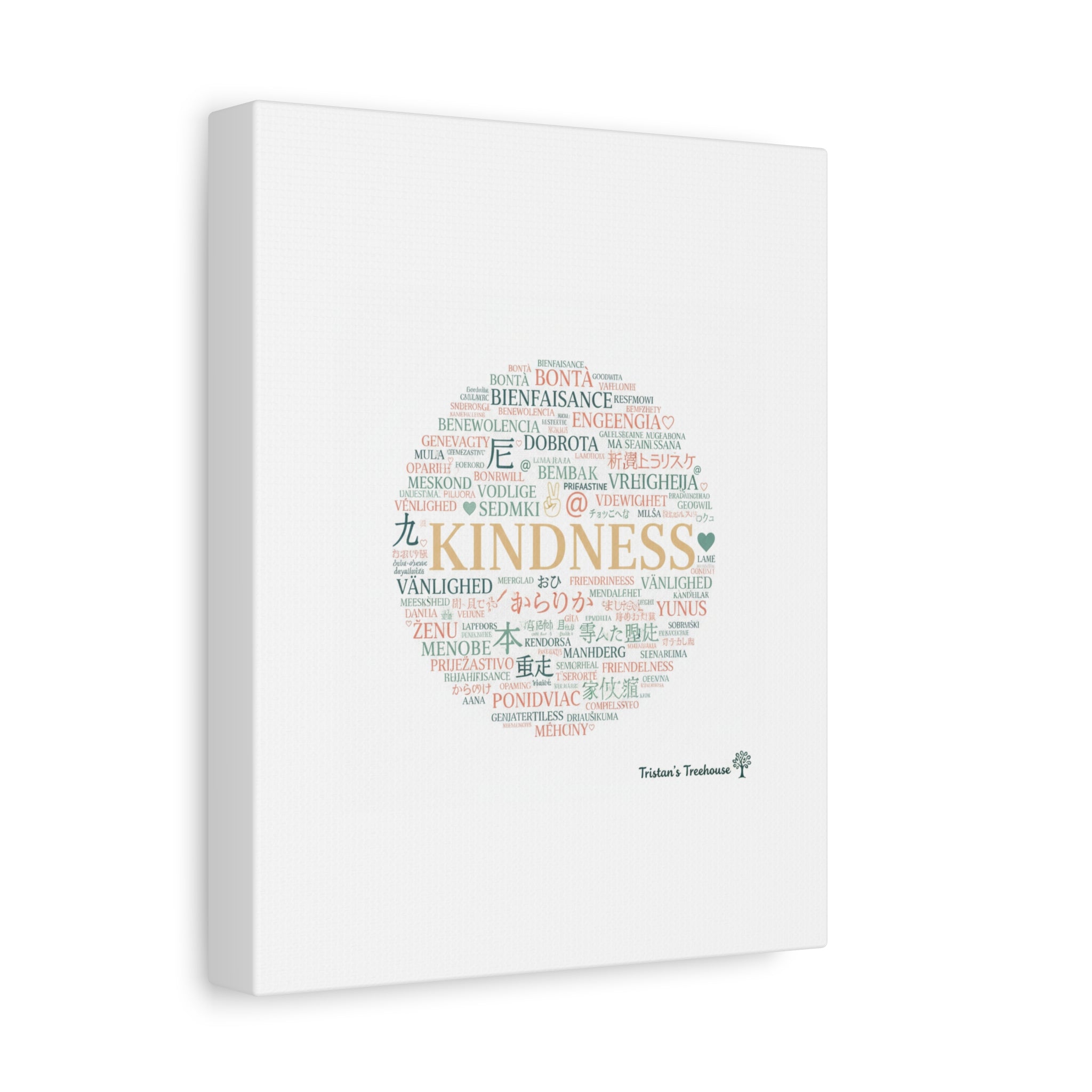 Kindness Word Cloud Canvas | Fresh Start Minimalist Wall Art