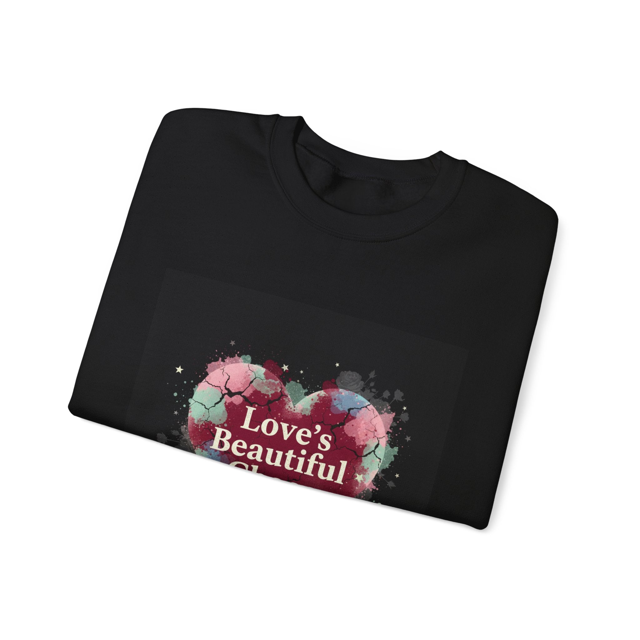 Love's Beautiful Chaos Sweatshirt | soft grunge heart, distressed collage