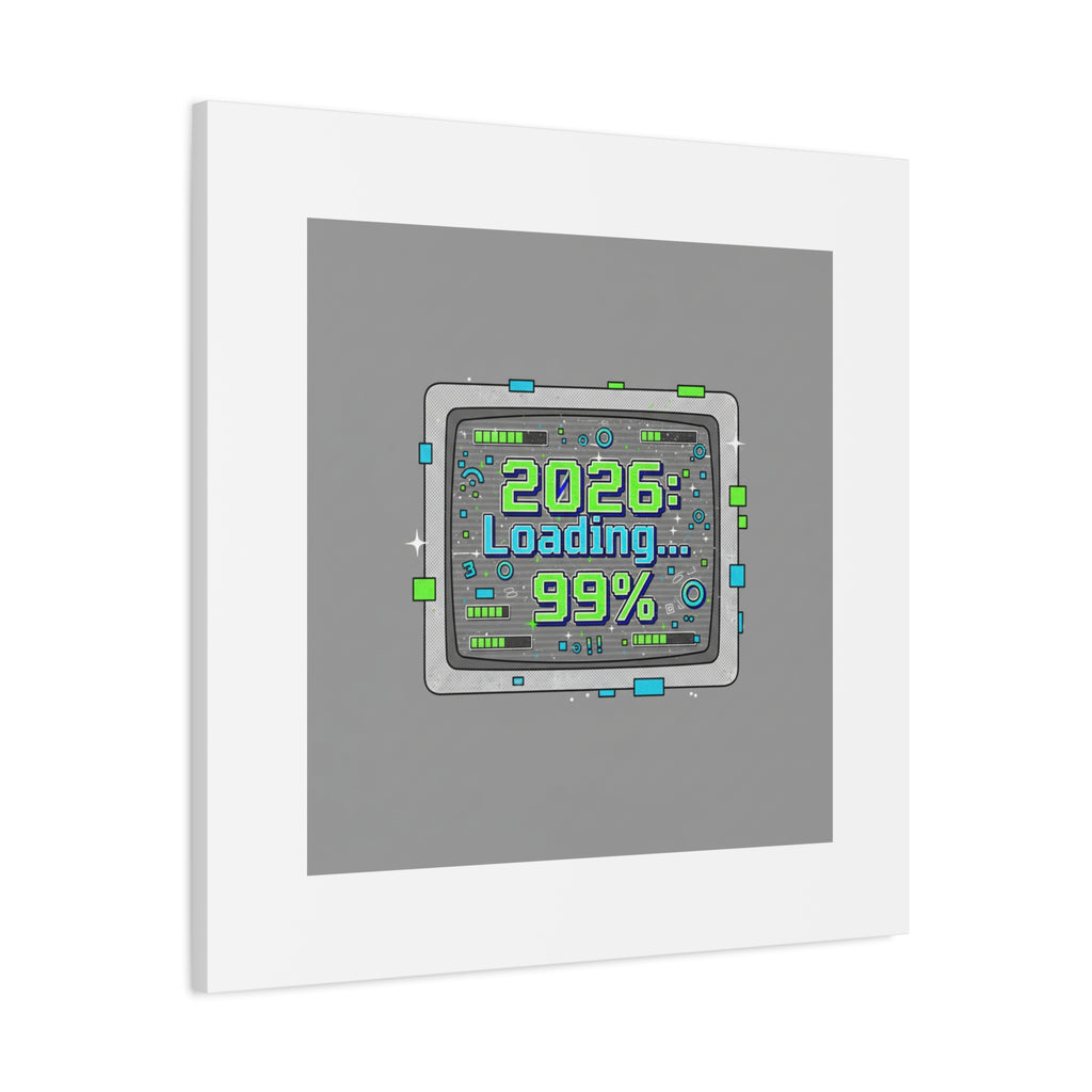 2026 Loading 99% Canvas | NYE countdown, retro system interface