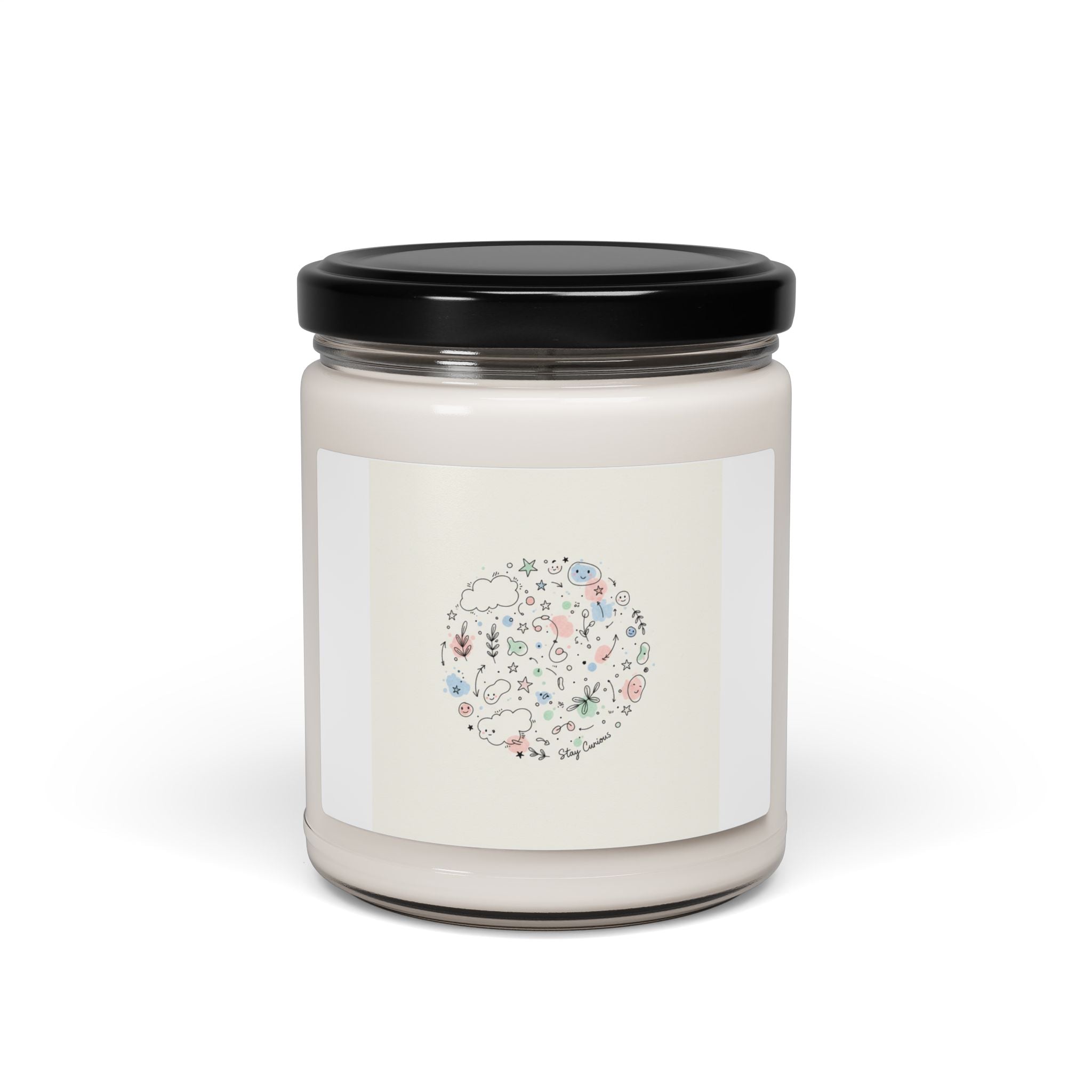 Floral Doodle Line Drawing Candle | Scented Soy 9oz
