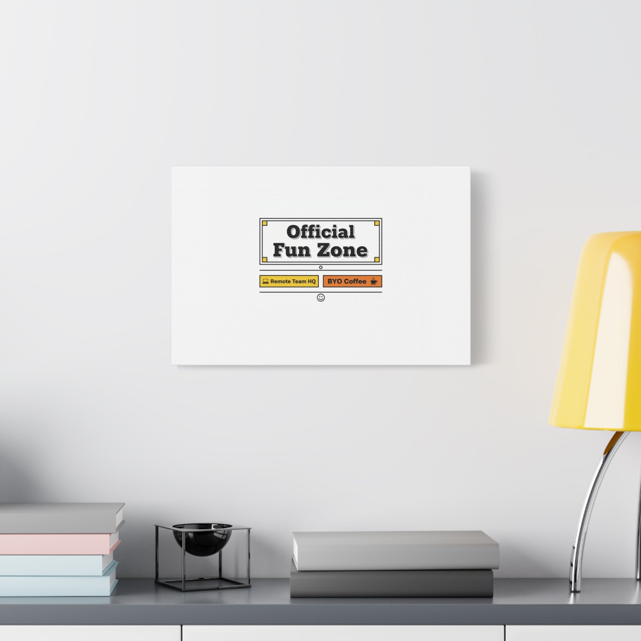 Official Fun Zone Canvas, Office Sign Parody, Workplace Humor, Notice Label