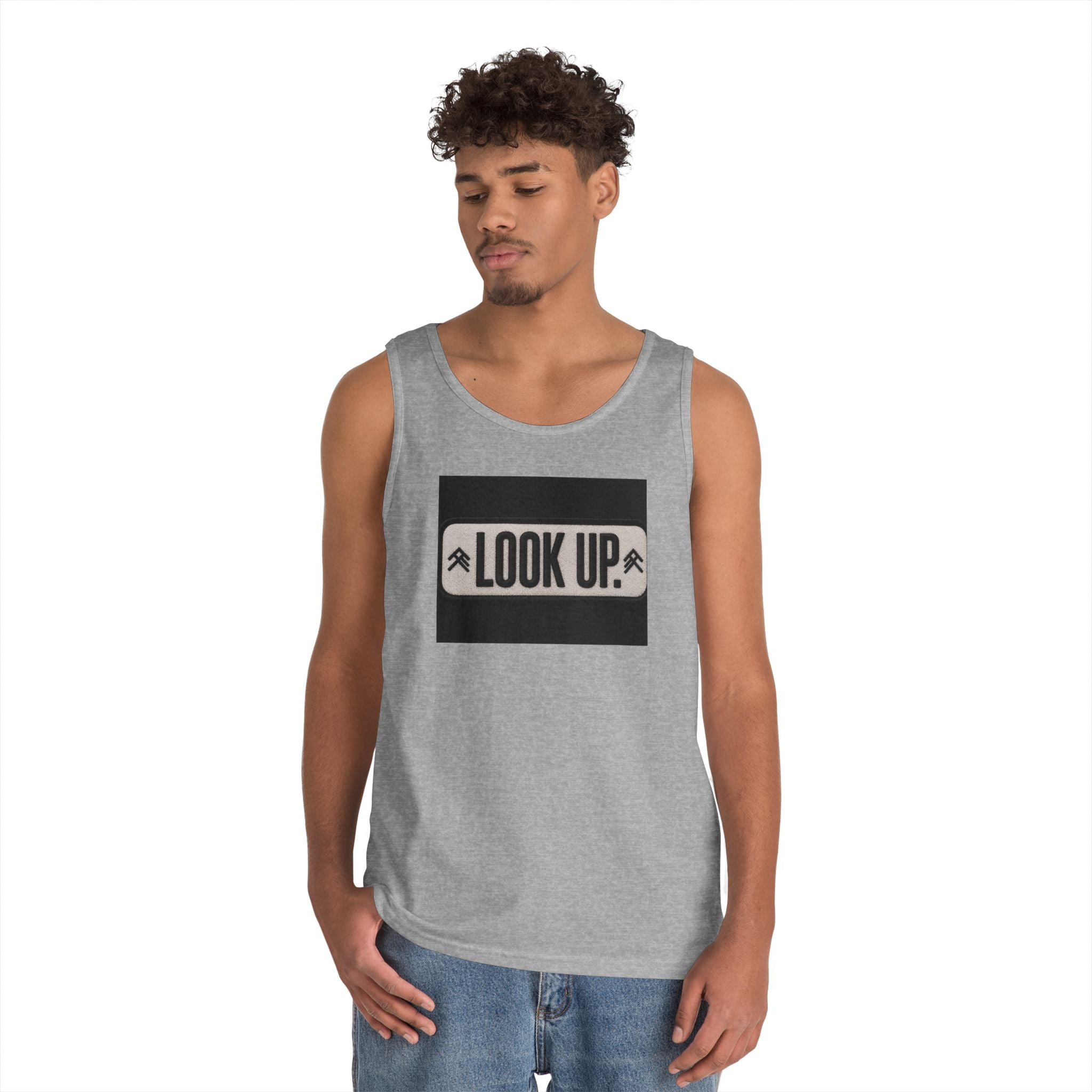Look Up Tank Top — Inspirational Graphic Tank for Outdoors & Mindfulness