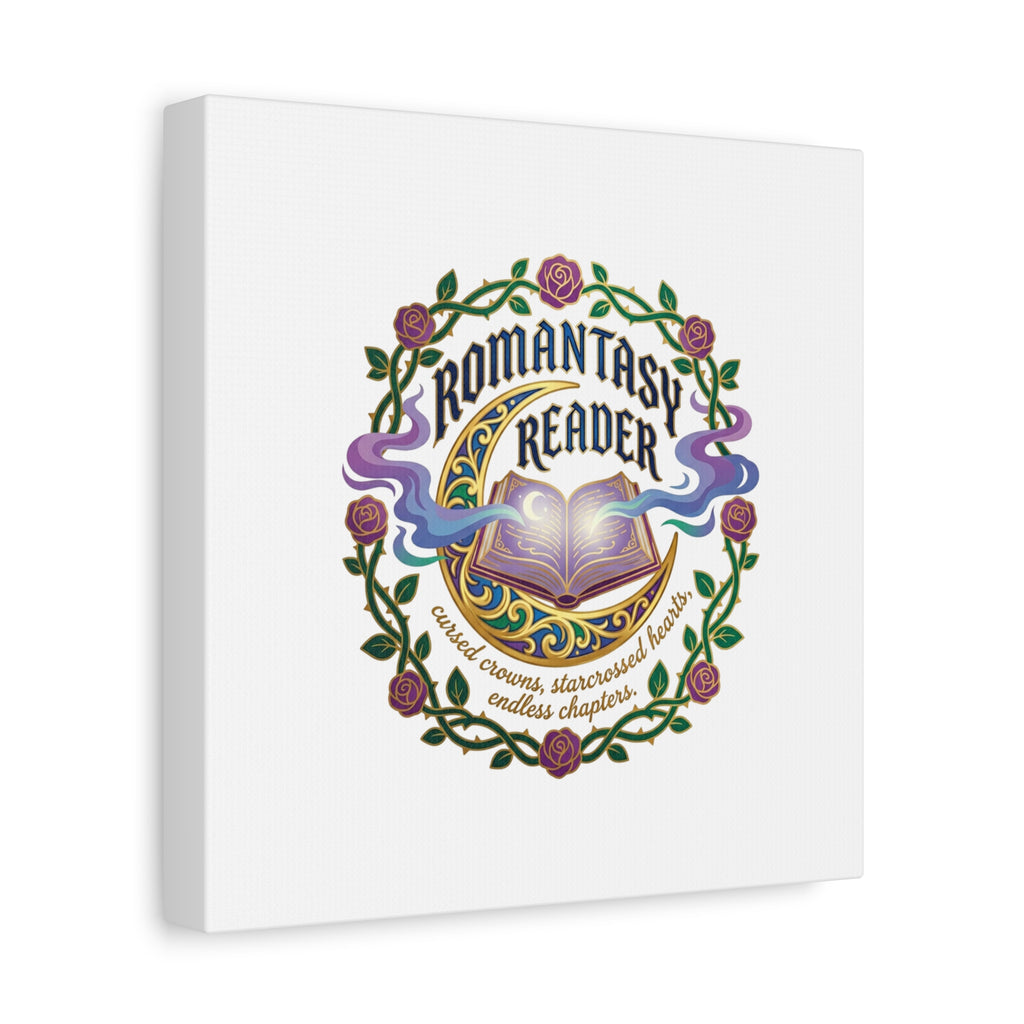 Romantasy Reader Canvas Print | enchanted bookish celestial gothic