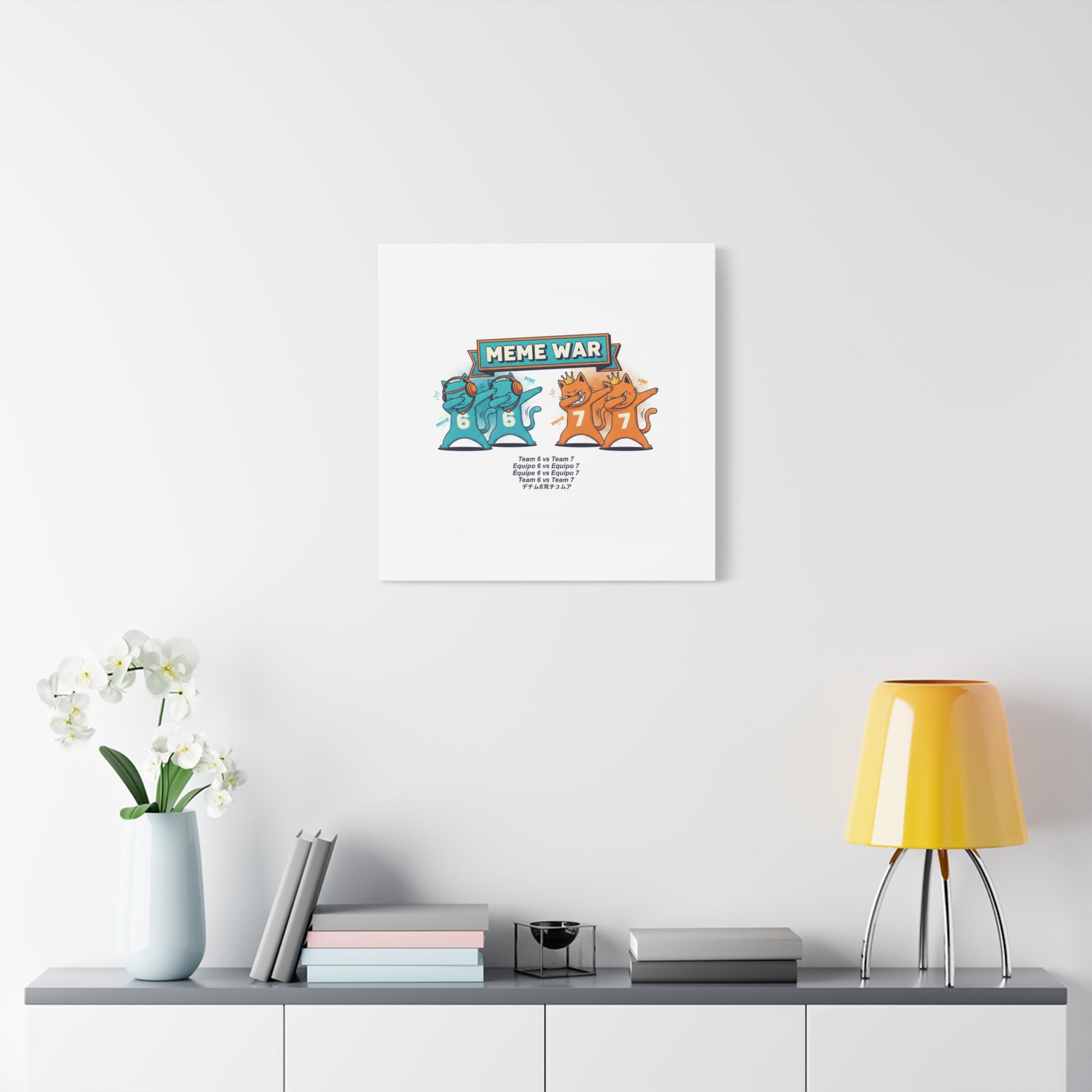 Meme War: Six vs. Seven Canvas Wall Art