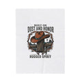 Built on Dust and Honor Velveteen Blanket | Western cowboy, rugged spirit, vintage Americana