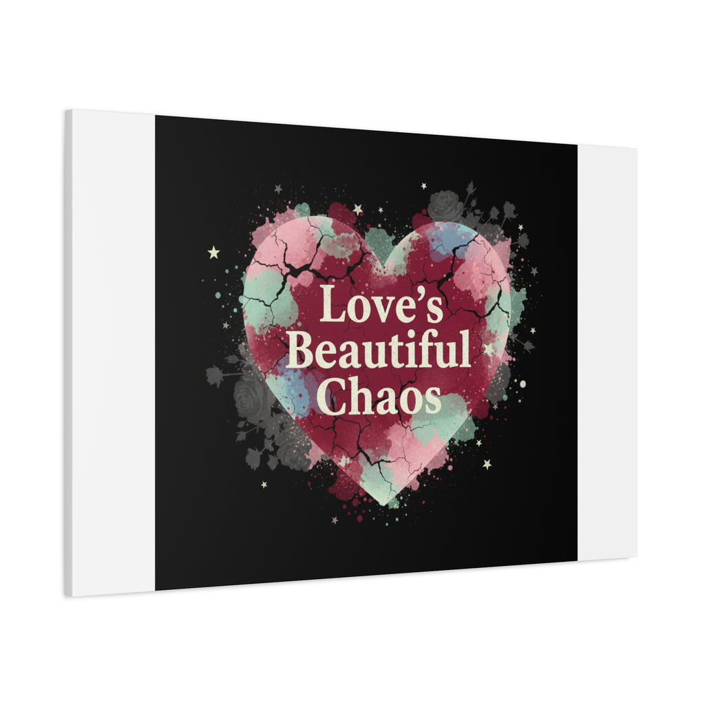 Love's Beautiful Chaos Canvas Print | Soft Grunge Hearts, Distressed Heart Art