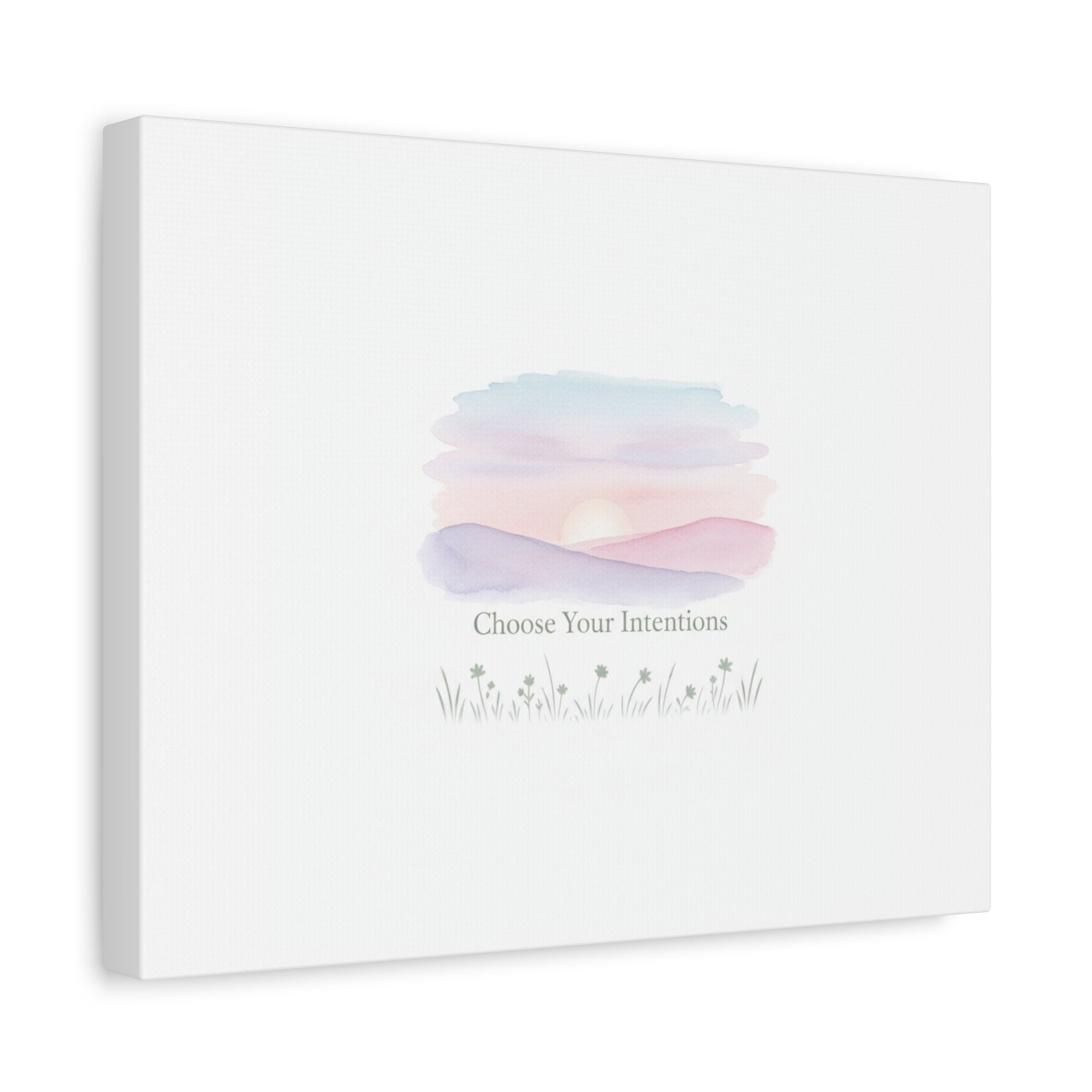 Choose Your Intentions Canvas, soft wellness poster, pastel gradient mindfulness art