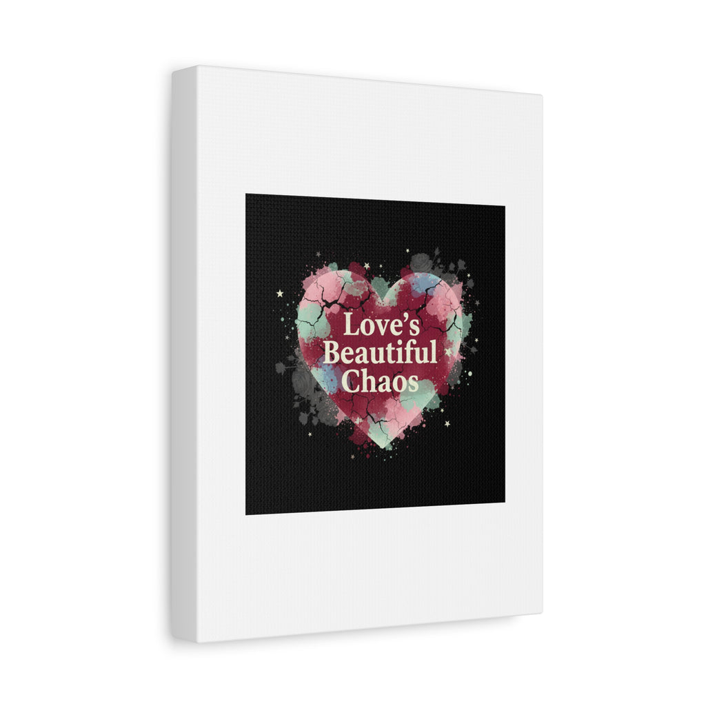 Love's Beautiful Chaos Canvas Print | Soft Grunge Hearts, Distressed Heart Art