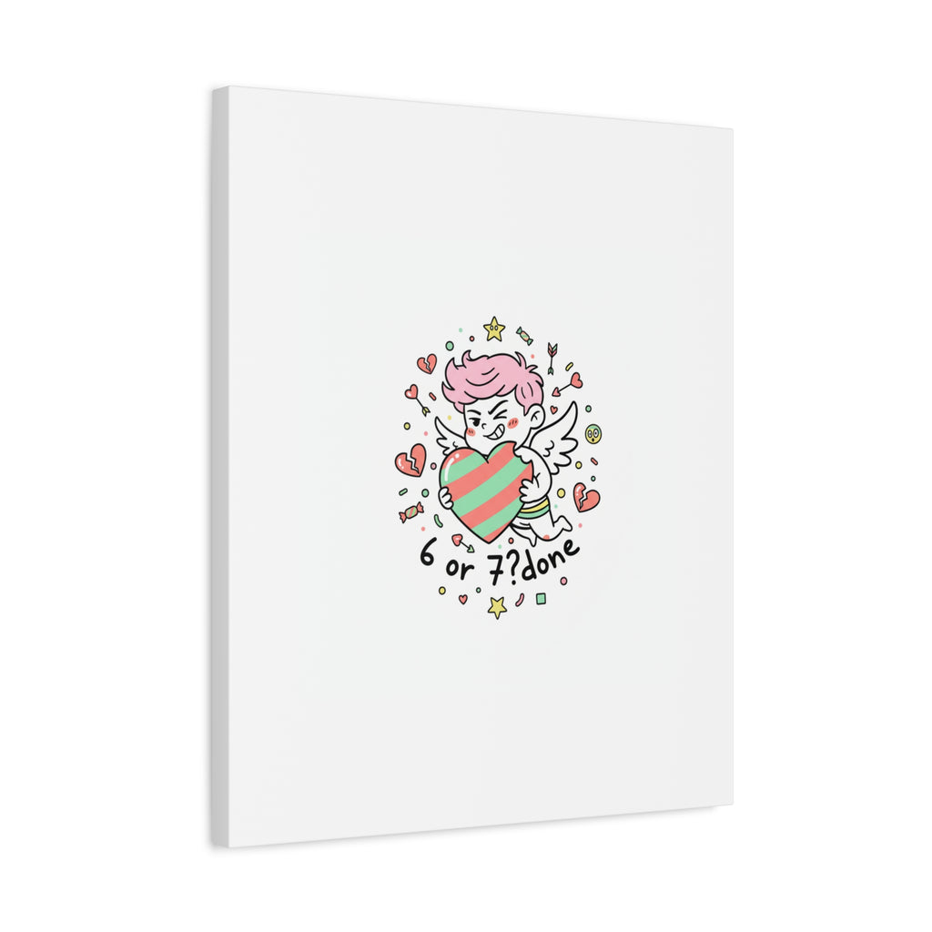 Weird Cupid heart illustration Canvas | Weird Valentine, quirky chaotic love