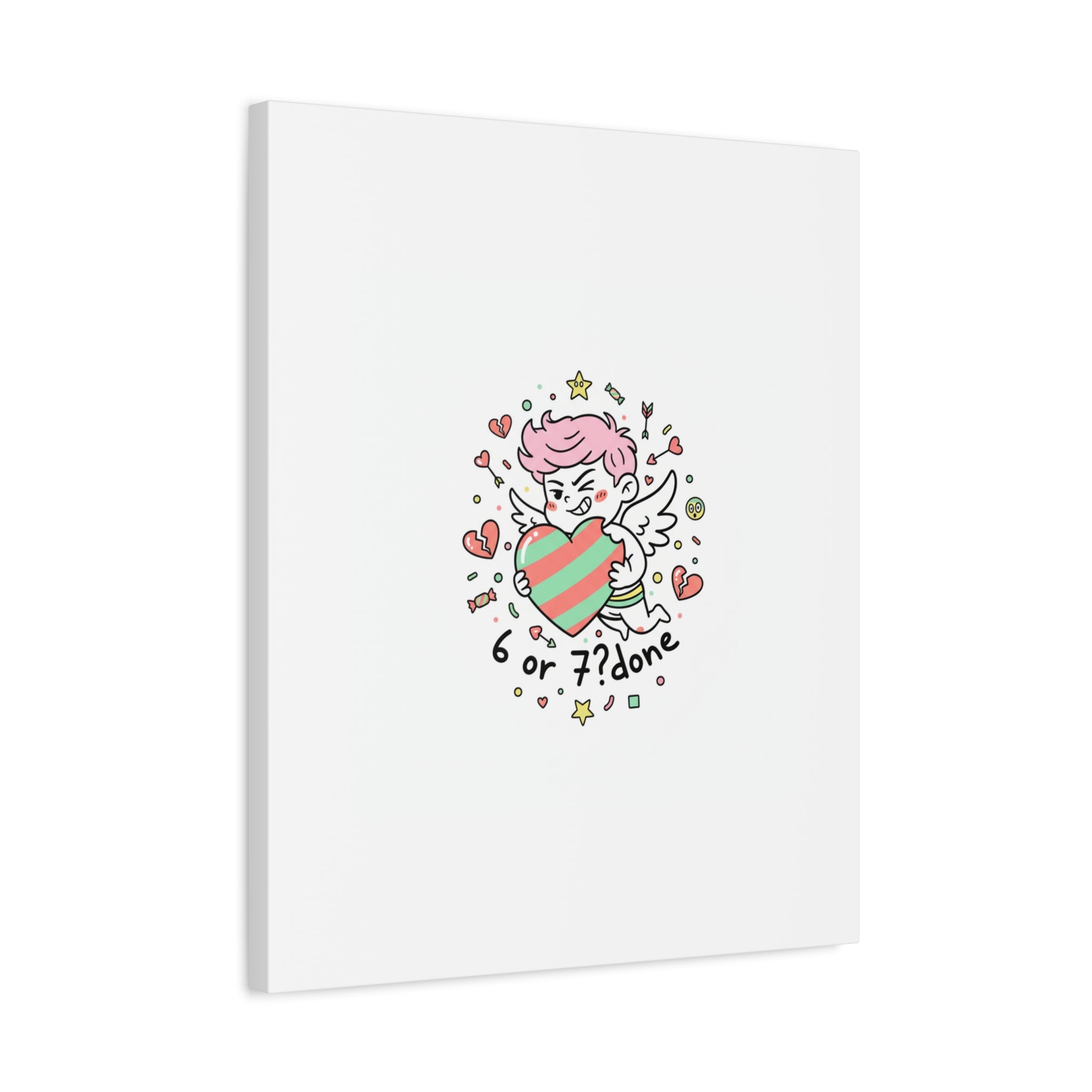 Weird Cupid heart illustration Canvas | Weird Valentine, quirky chaotic love