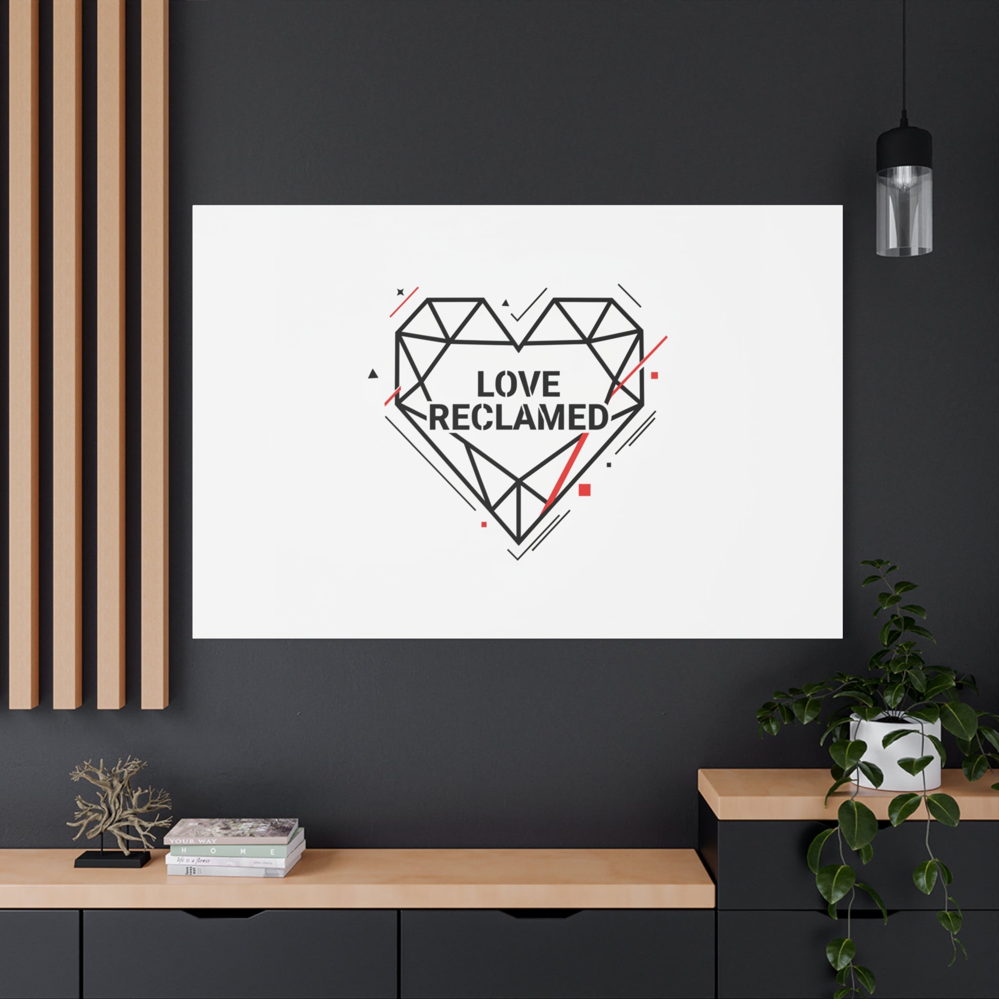 Love Reclaimed Canvas | modern heart design, minimalist love icon