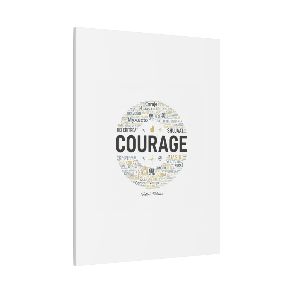 Courage Word Cloud Canvas | Fresh-Start Minimalism art print