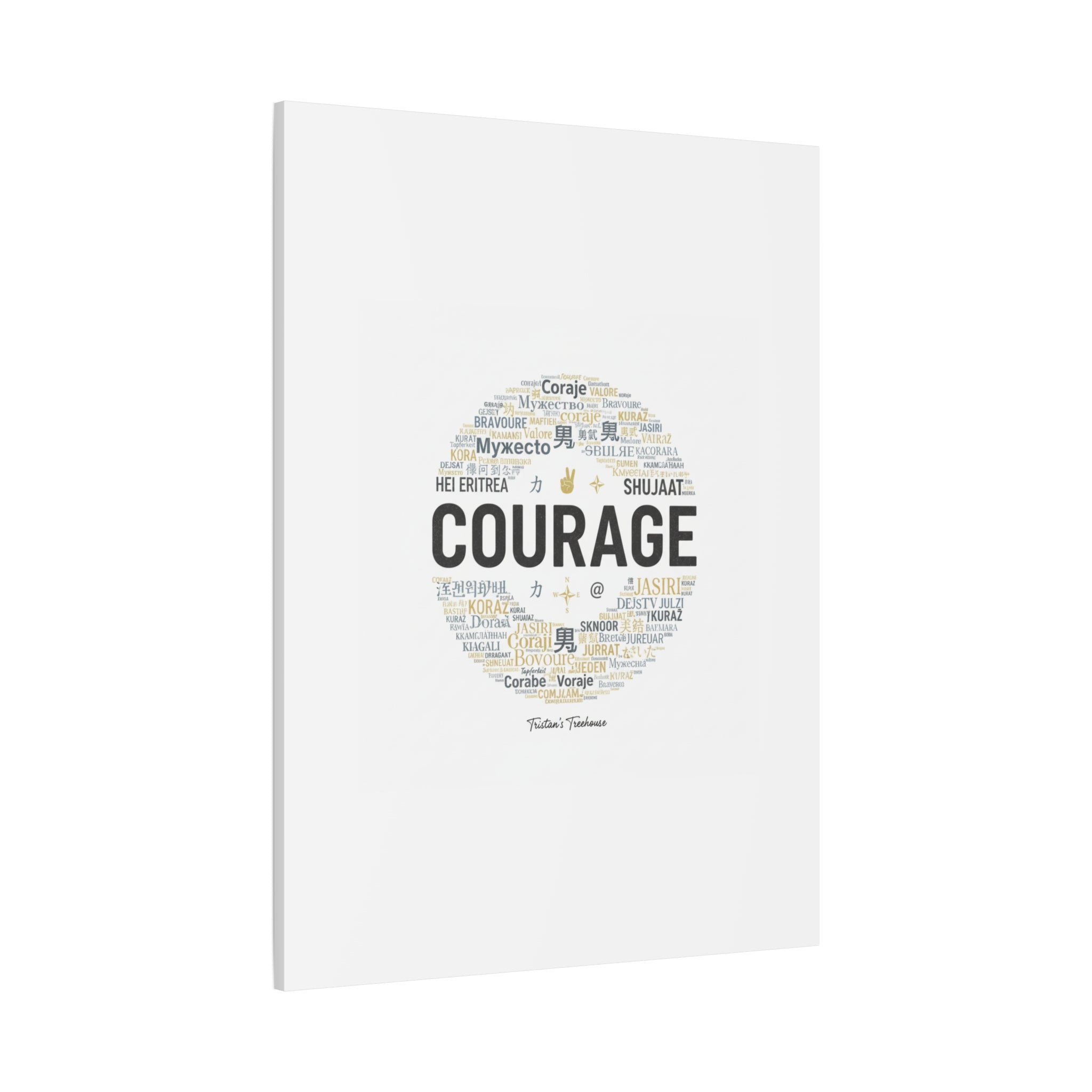 Courage Word Cloud Canvas | Fresh-Start Minimalism art print