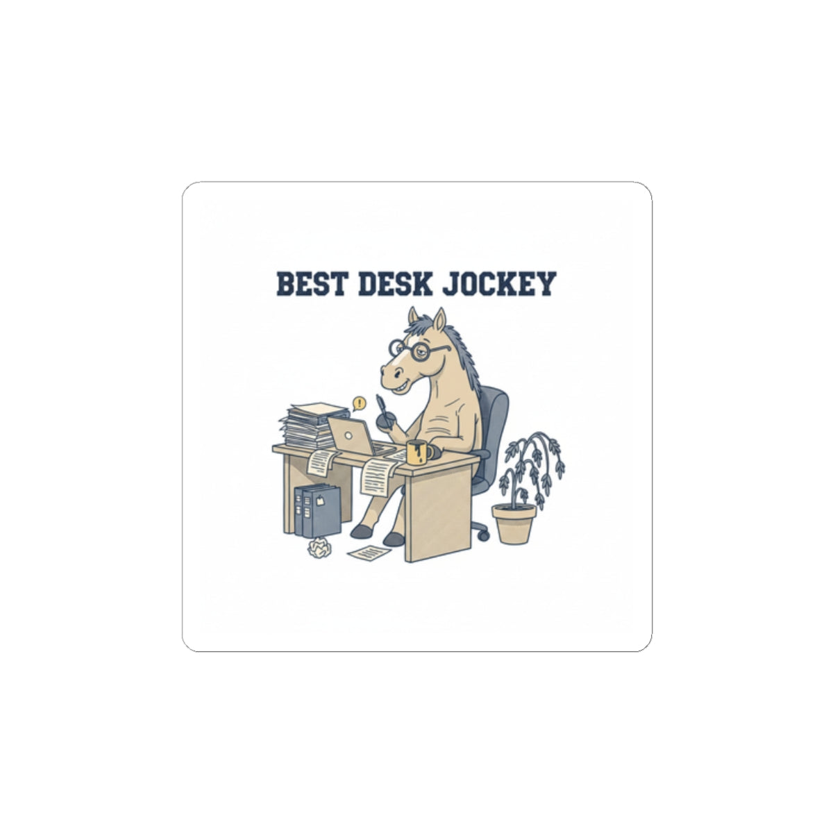 Best Desk Jockey Kiss-Cut Stickers | Workhorse Office Humor, Burnout Parody