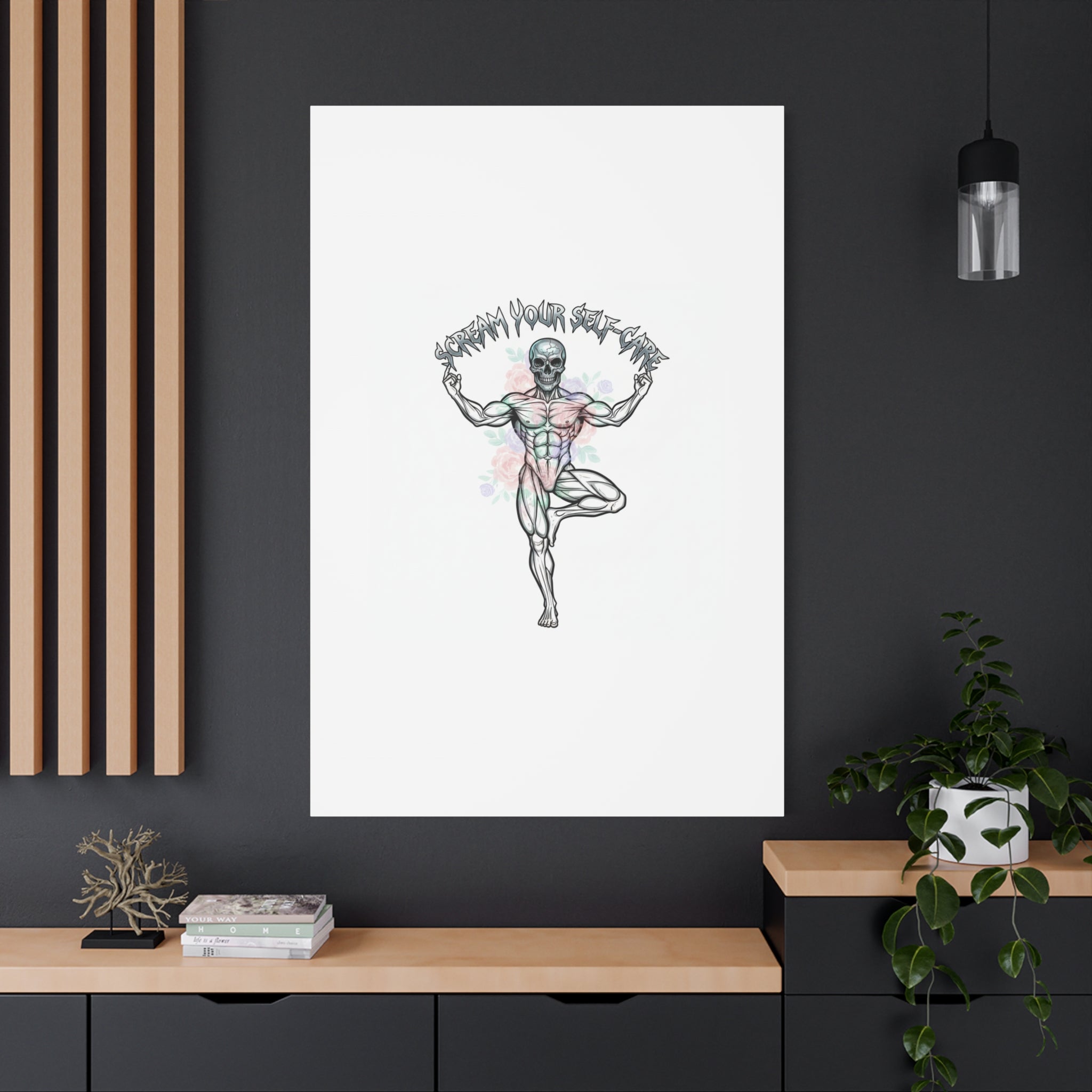 Scream Your Self-Care Canvas | Heavy Metal Wellness, Gothic Wellness Quote