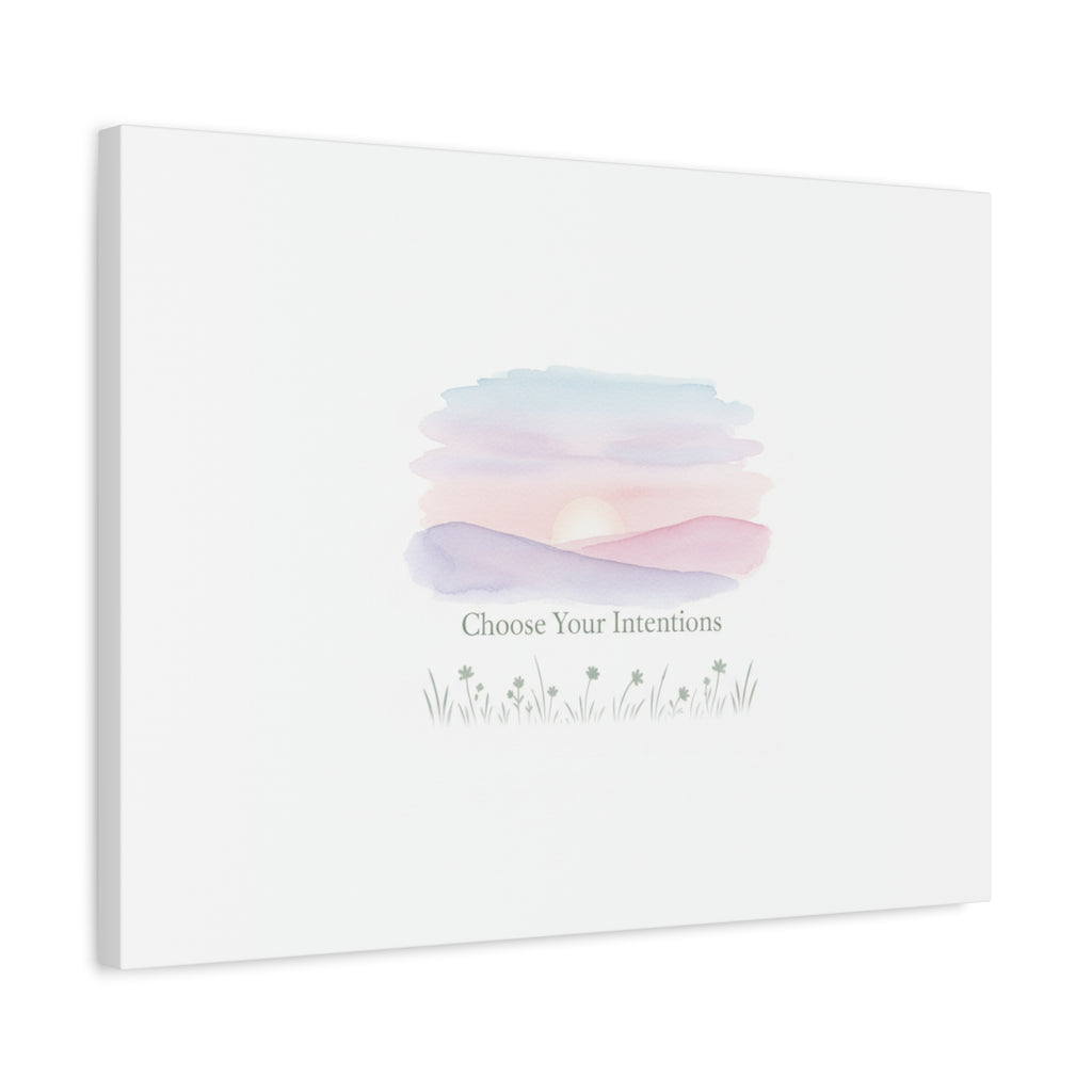 Choose Your Intentions Canvas, soft wellness poster, pastel gradient mindfulness art