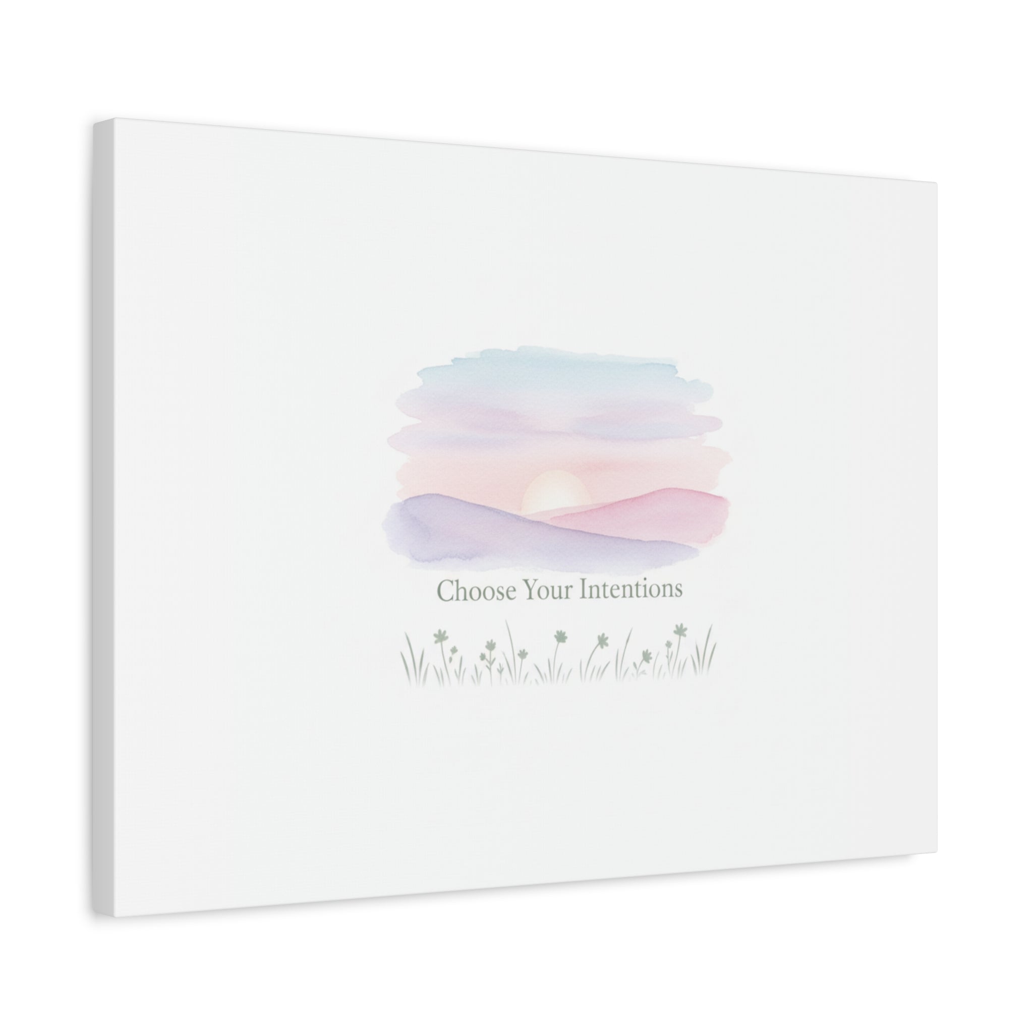 Choose Your Intentions Canvas, soft wellness poster, pastel gradient mindfulness art