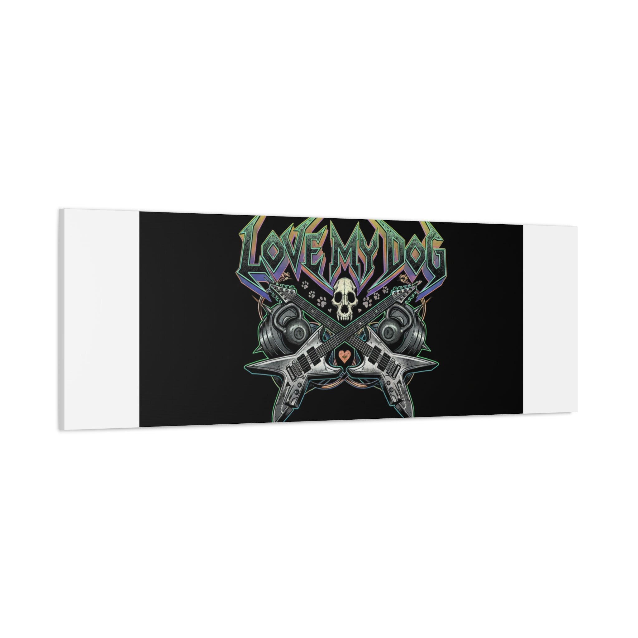 Love My Dog metal font Canvas | gothic wellness quote, edgy self-care merch
