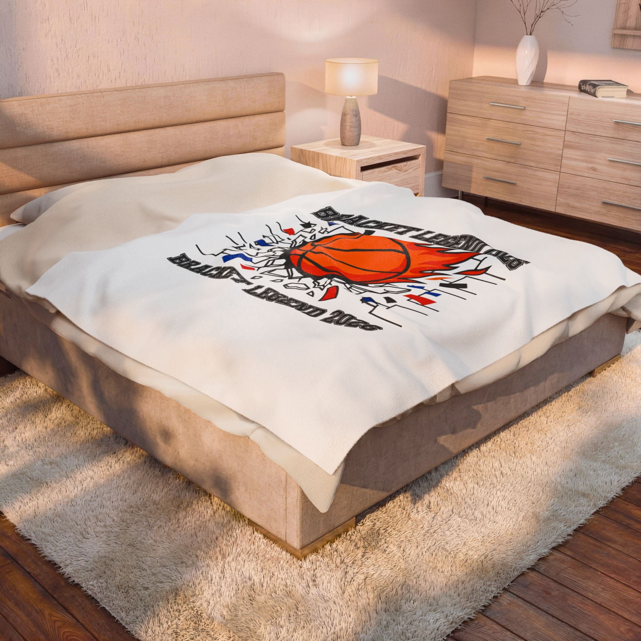 Bracket Legend 2026 Velveteen Blanket | College Tournament, Basketball Hoops