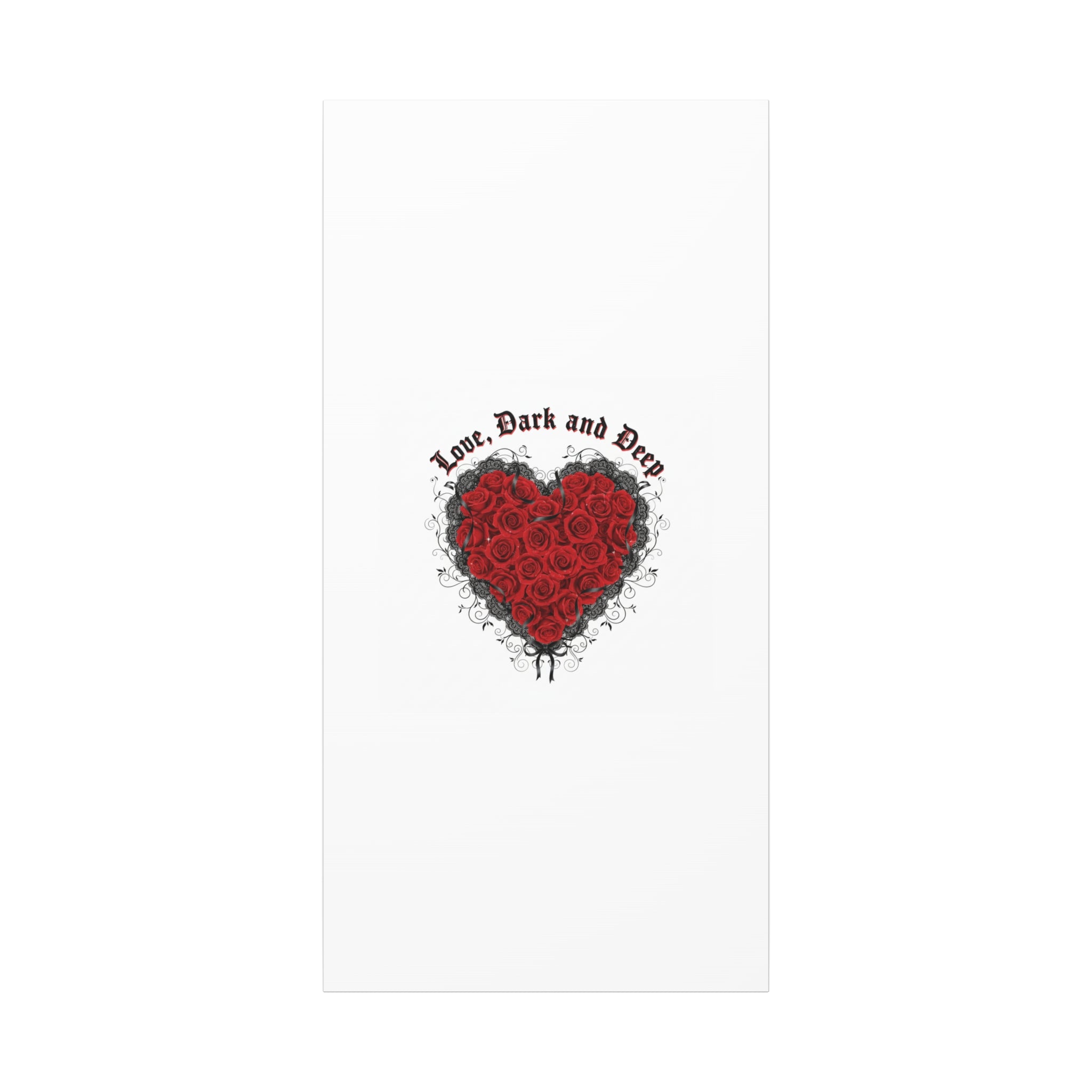 Love Dark and Deep Heart Canvas, Nu Romantic Gothic Romance, 80s Nostalgia