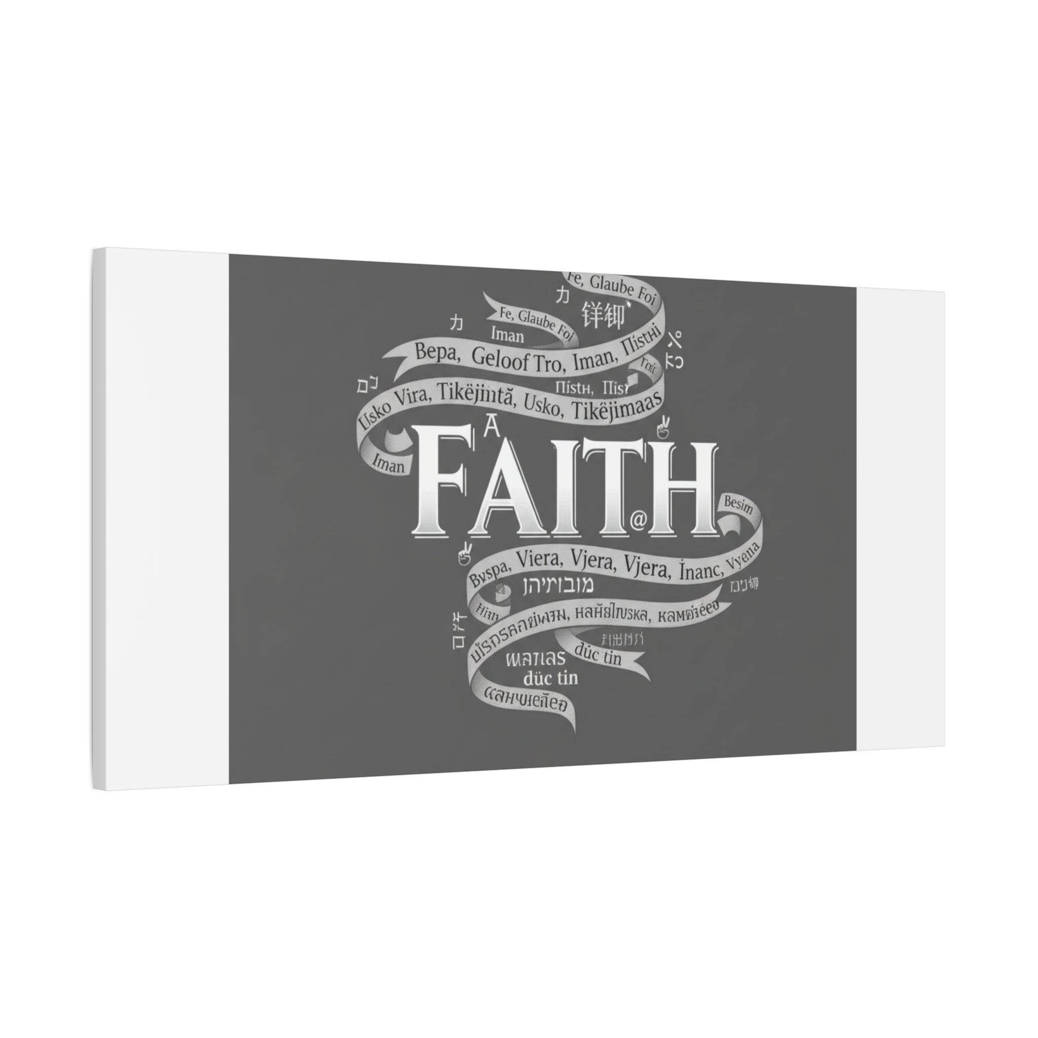 handwritten faith ribbon Canvas | sketch aesthetic, doodle design