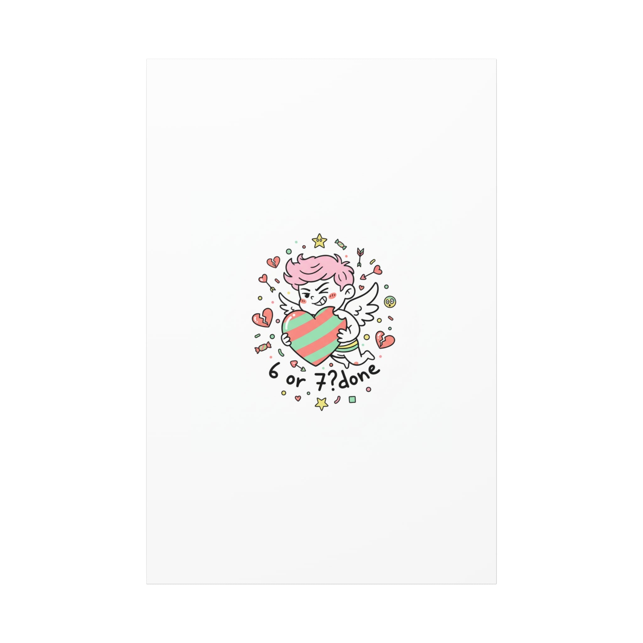Weird Cupid heart illustration Canvas | Weird Valentine, quirky chaotic love