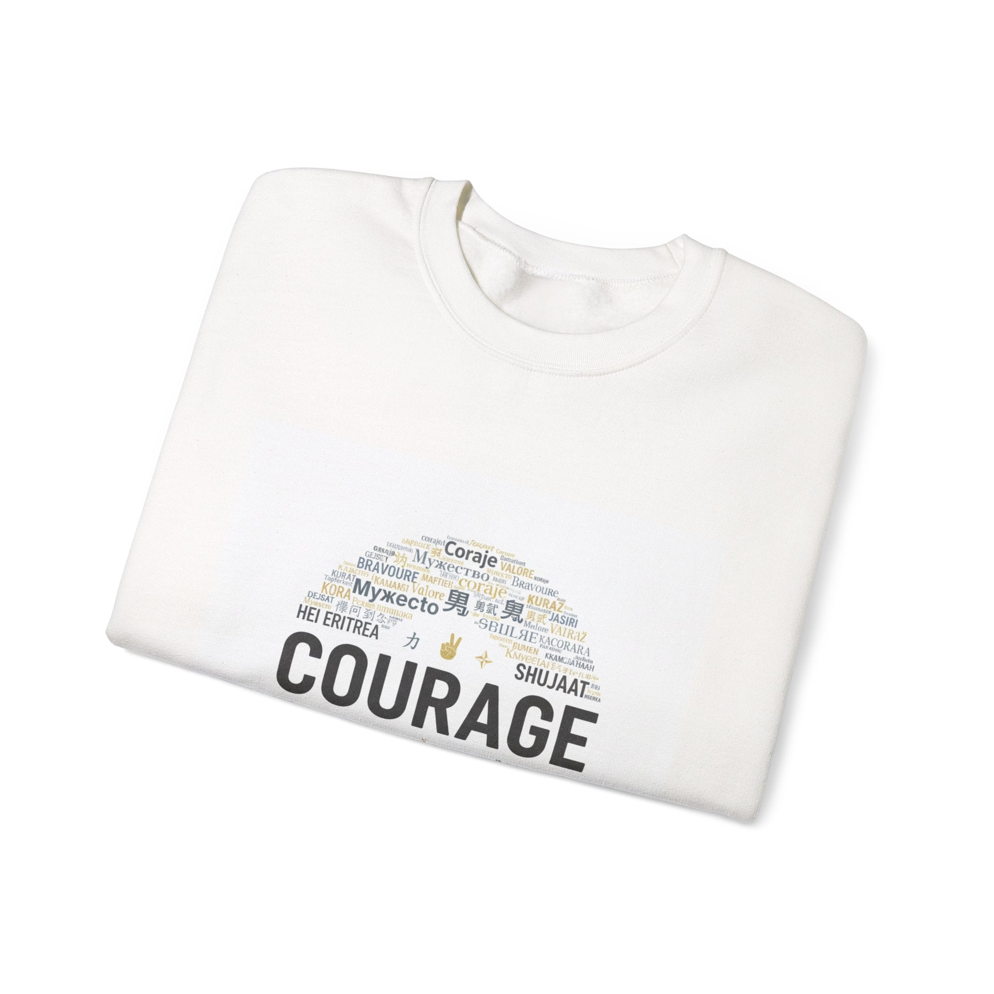 Courage wordcloud Sweatshirt | Fresh Start minimal renewal apparel