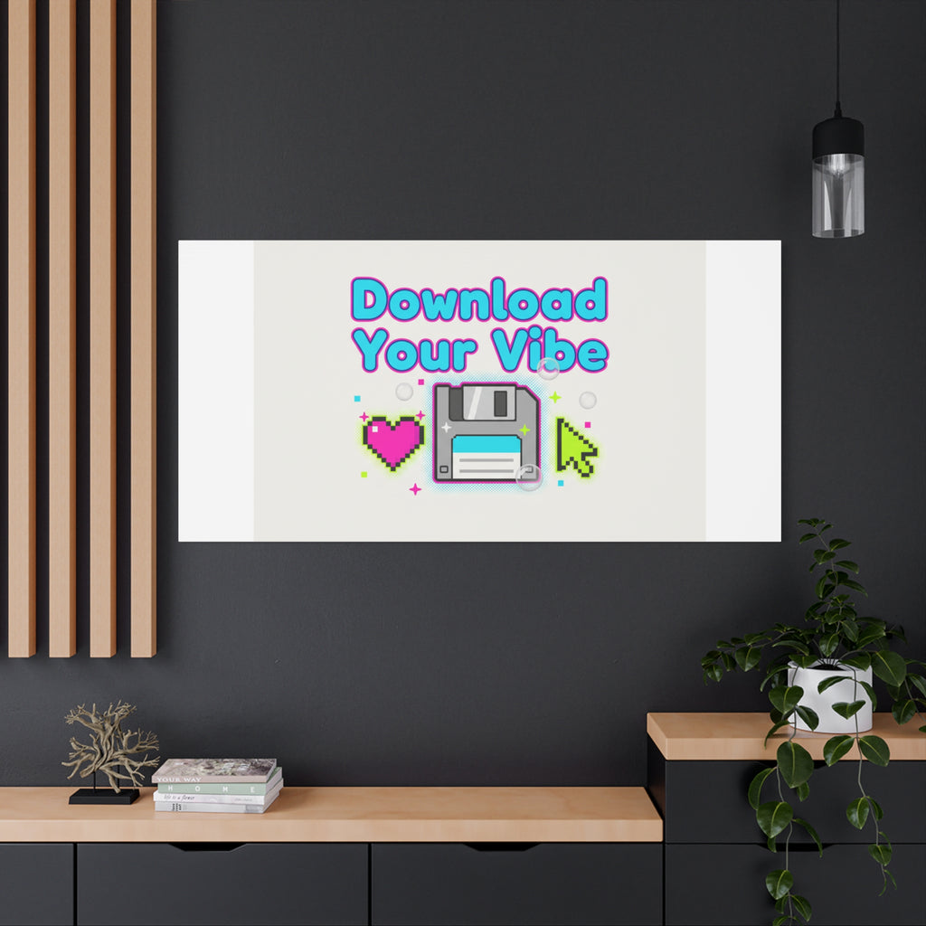 Download Your Vibe Canvas | Y2K Retro Tech, Pixel Floppy Disk Poster