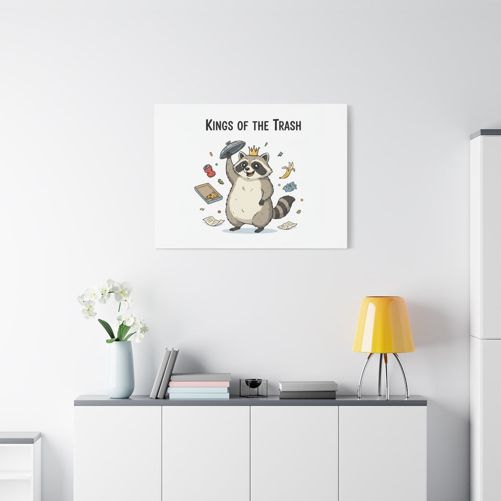 Kings of the Trash Canvas, Raccoon Doodle | Trash Panda, Goofy Critter Art