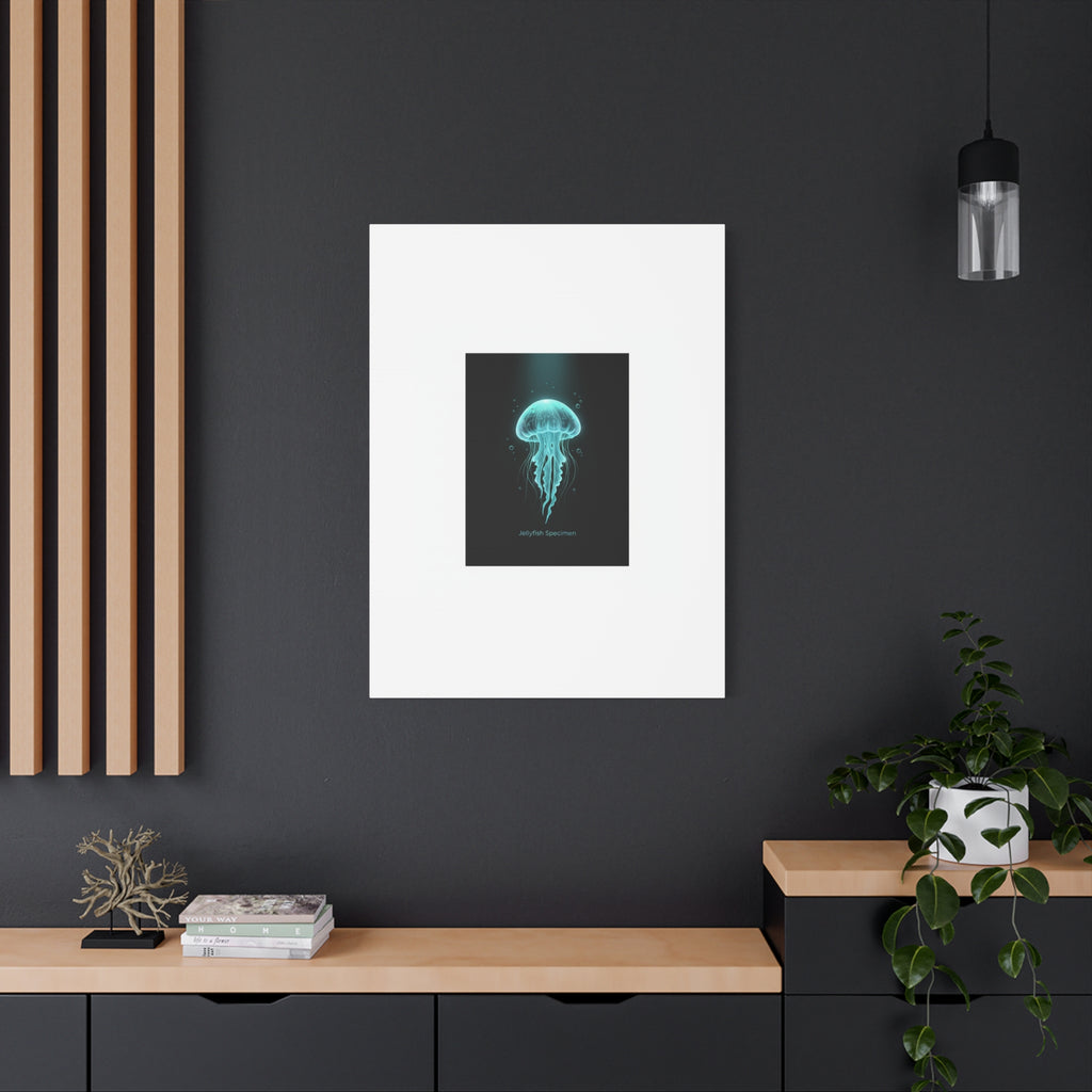 Bioluminescent Jellyfish Art Canvas | Deep Sea Aesthetic, Neon Glow