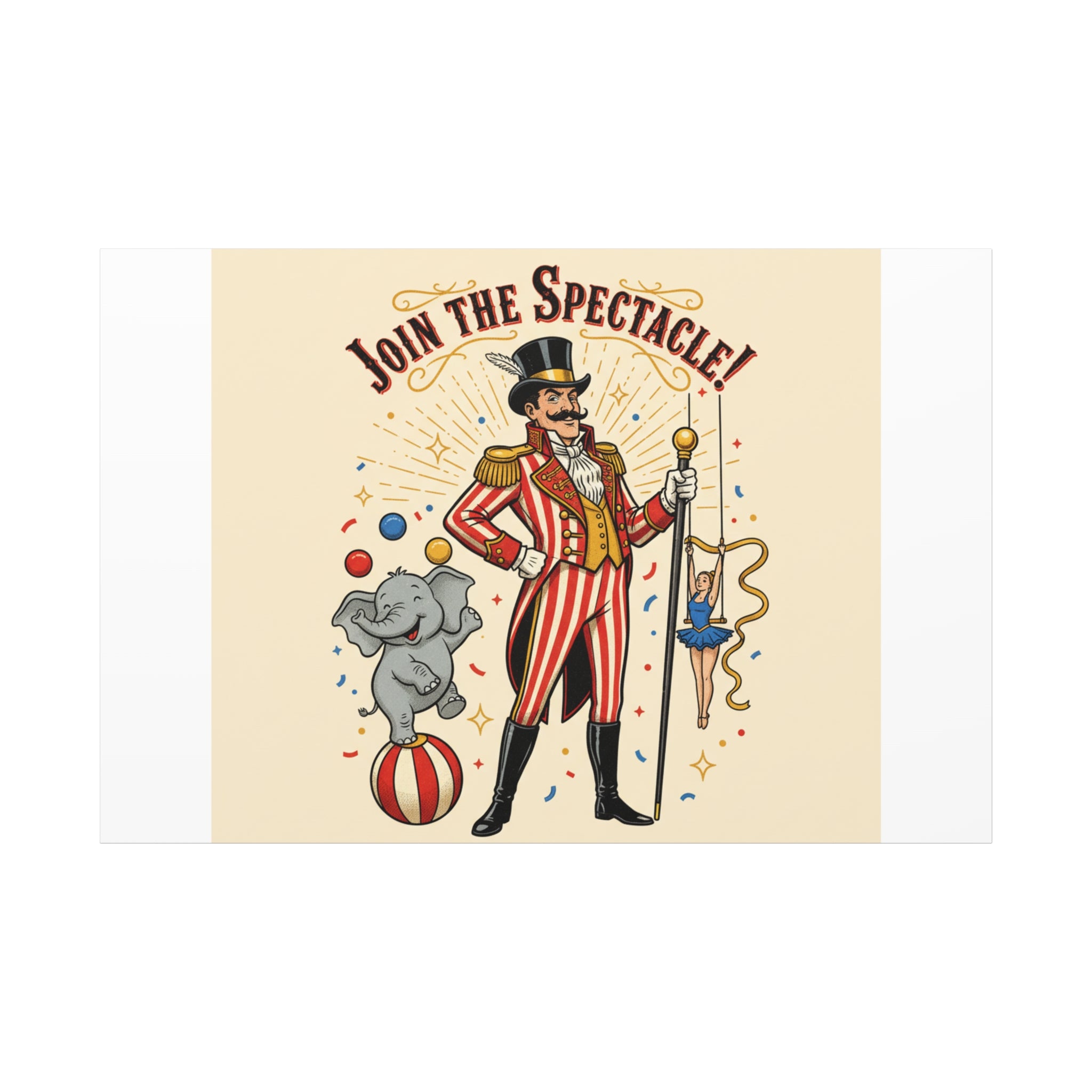 Join the Spectacle Circus Art Print | Matte Canvas, Stretched, Vintage Carnival Design