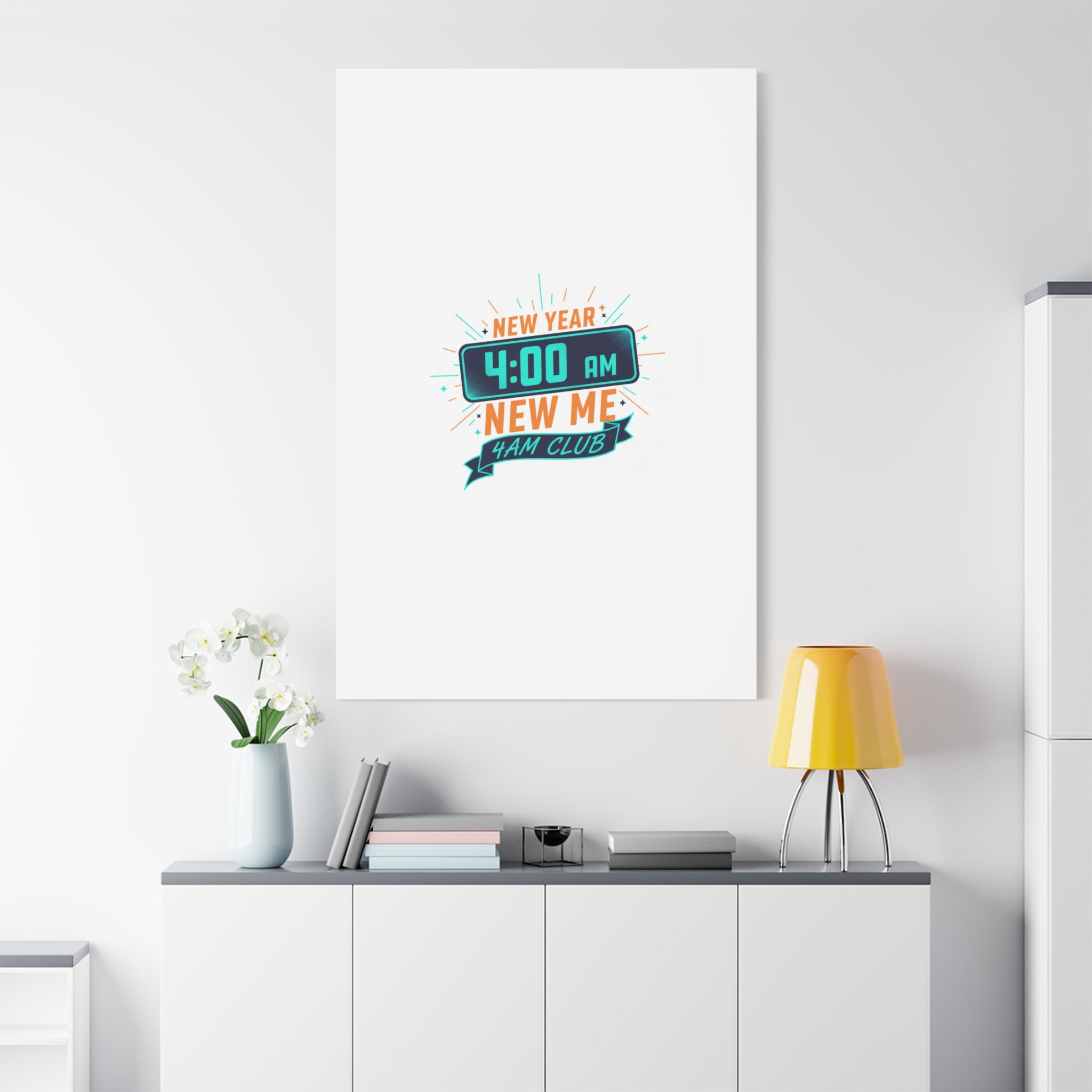 4AM Club New Year Graphic Canvas | Holiday Party Novelty, Festive New Year Decor