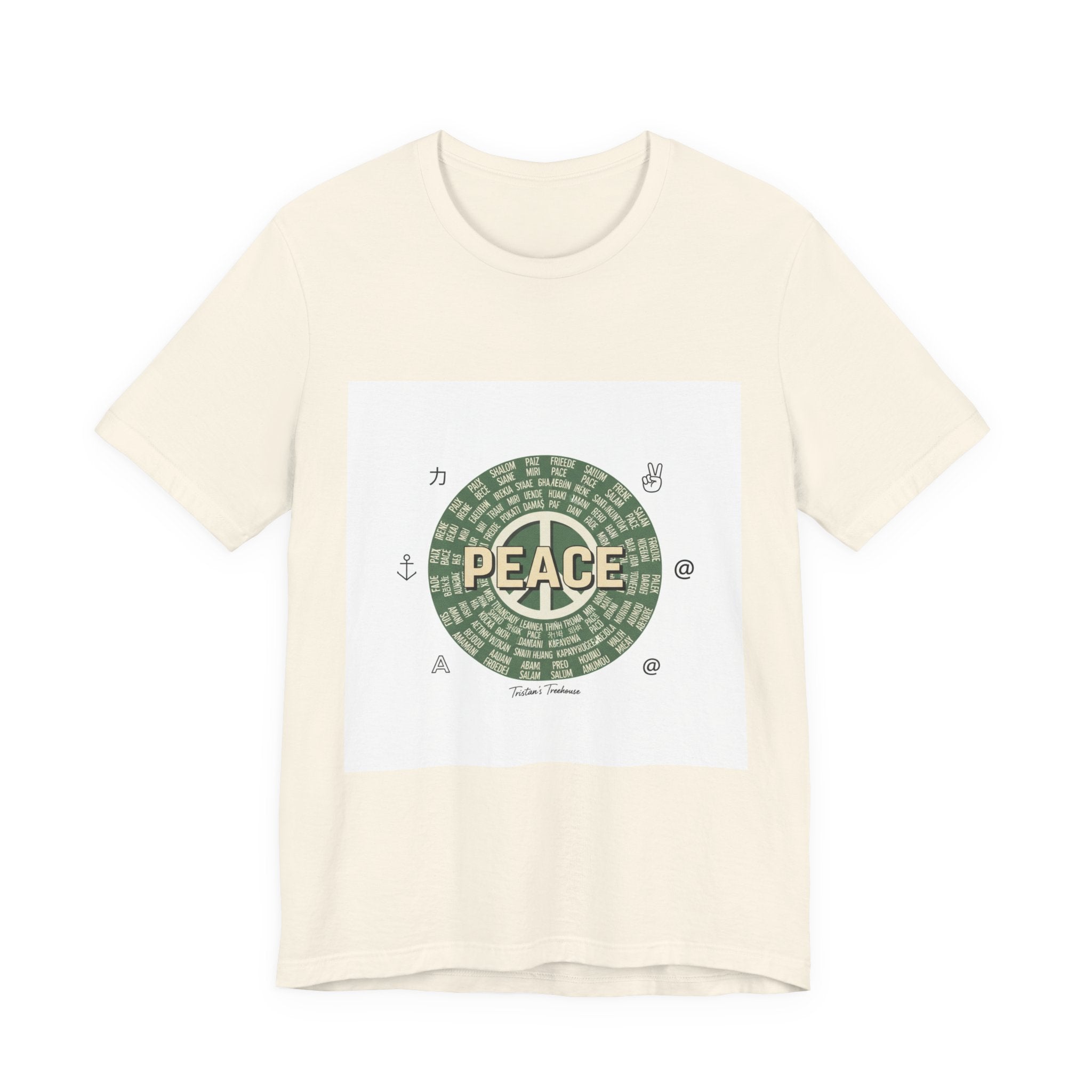 Handwritten Peace Doodle Tee | sketch aesthetic, handwritten message apparel