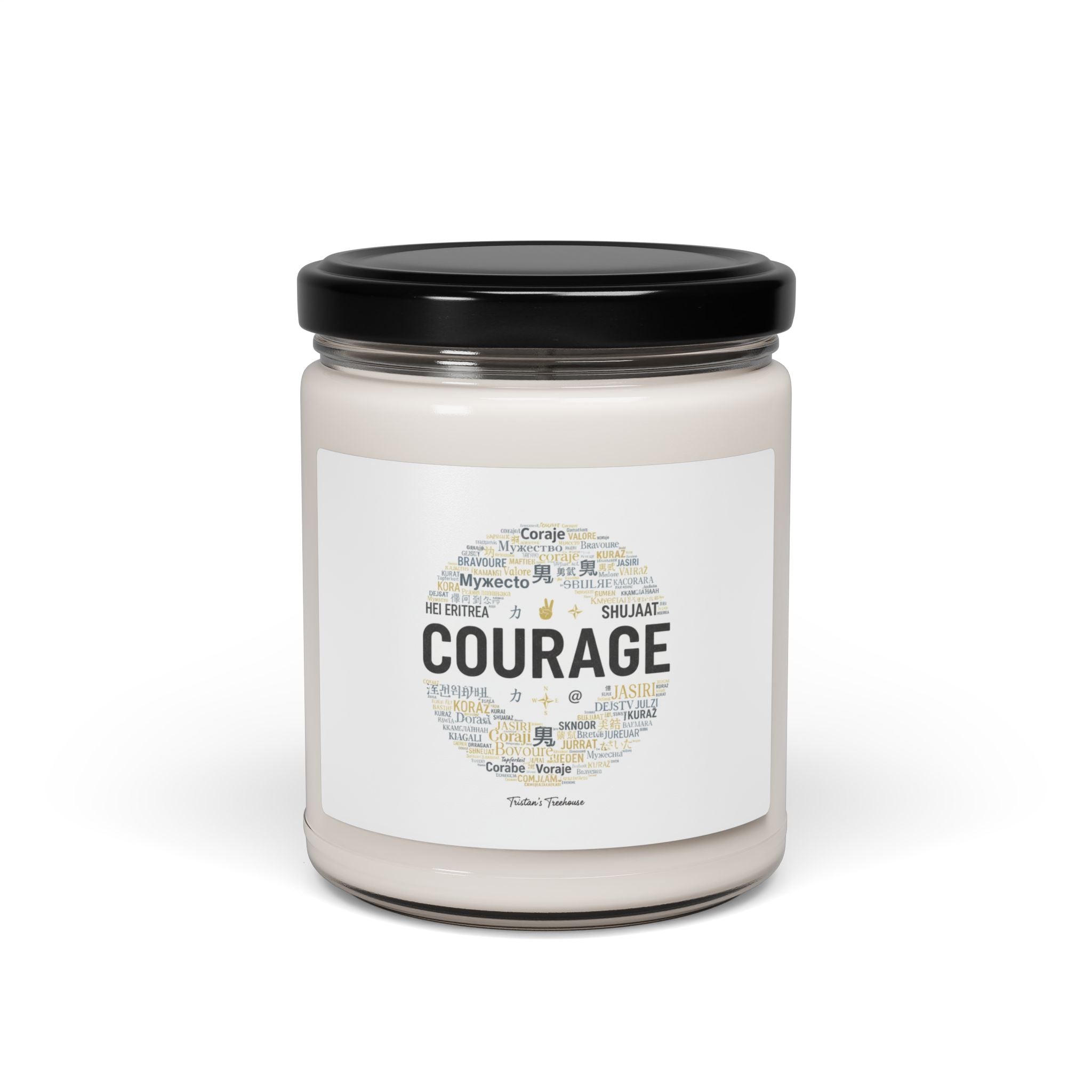 Courage word cloud Soy Candle | Fresh-Start Minimalism, Calm Renewal