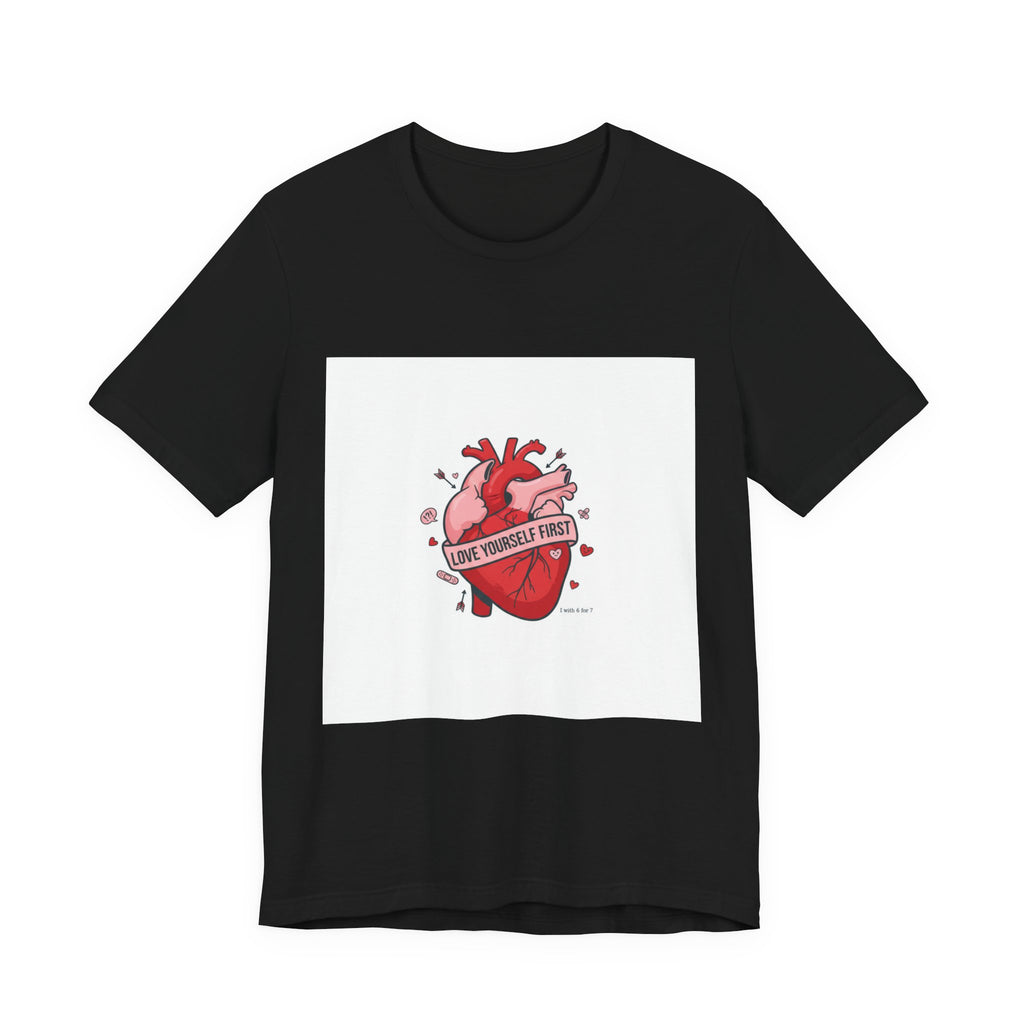 Love Yourself First Tee | anti love graphic, edgy heart shirt