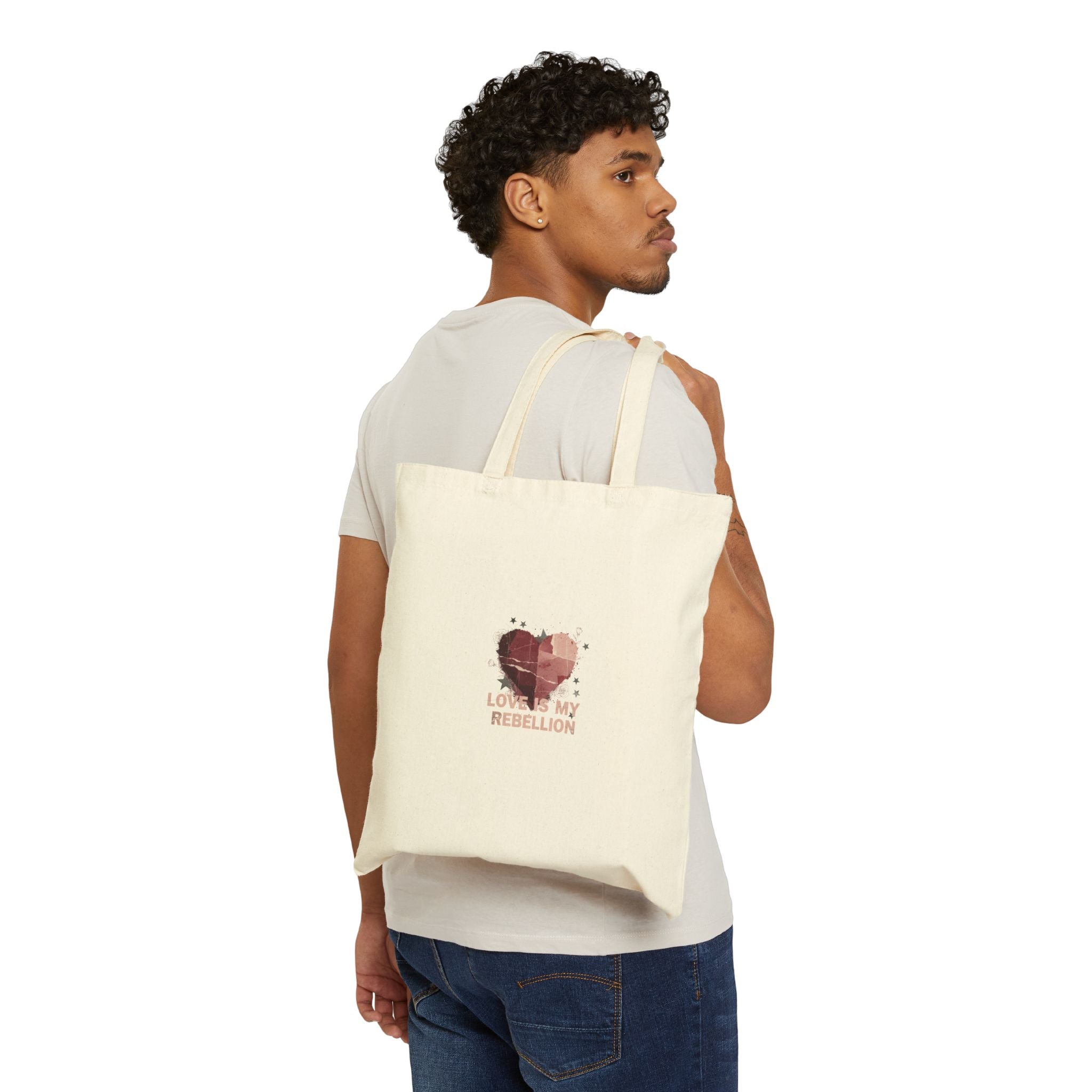 Distressed Heart Collage Tote | Soft Grunge Hearts, punk heart design