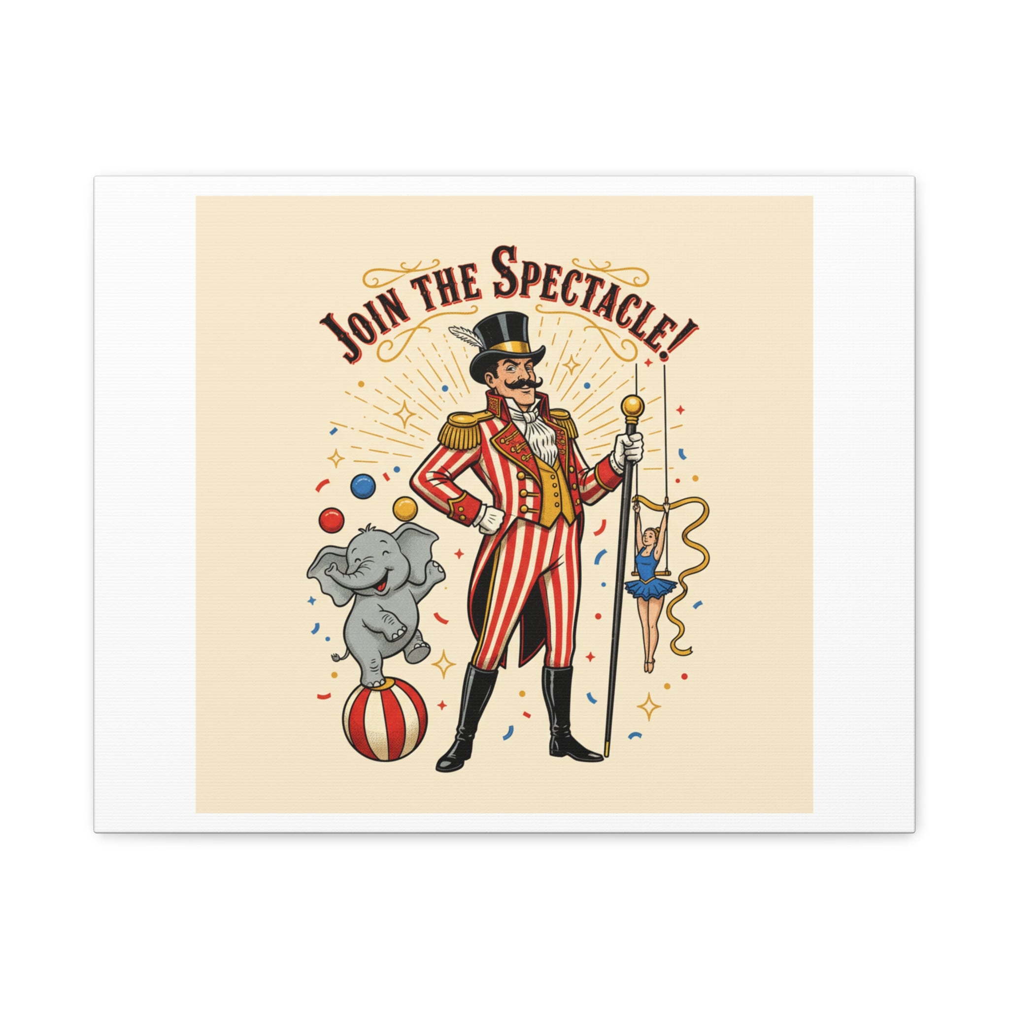 Join the Spectacle Circus Art Print | Matte Canvas, Stretched, Vintage Carnival Design