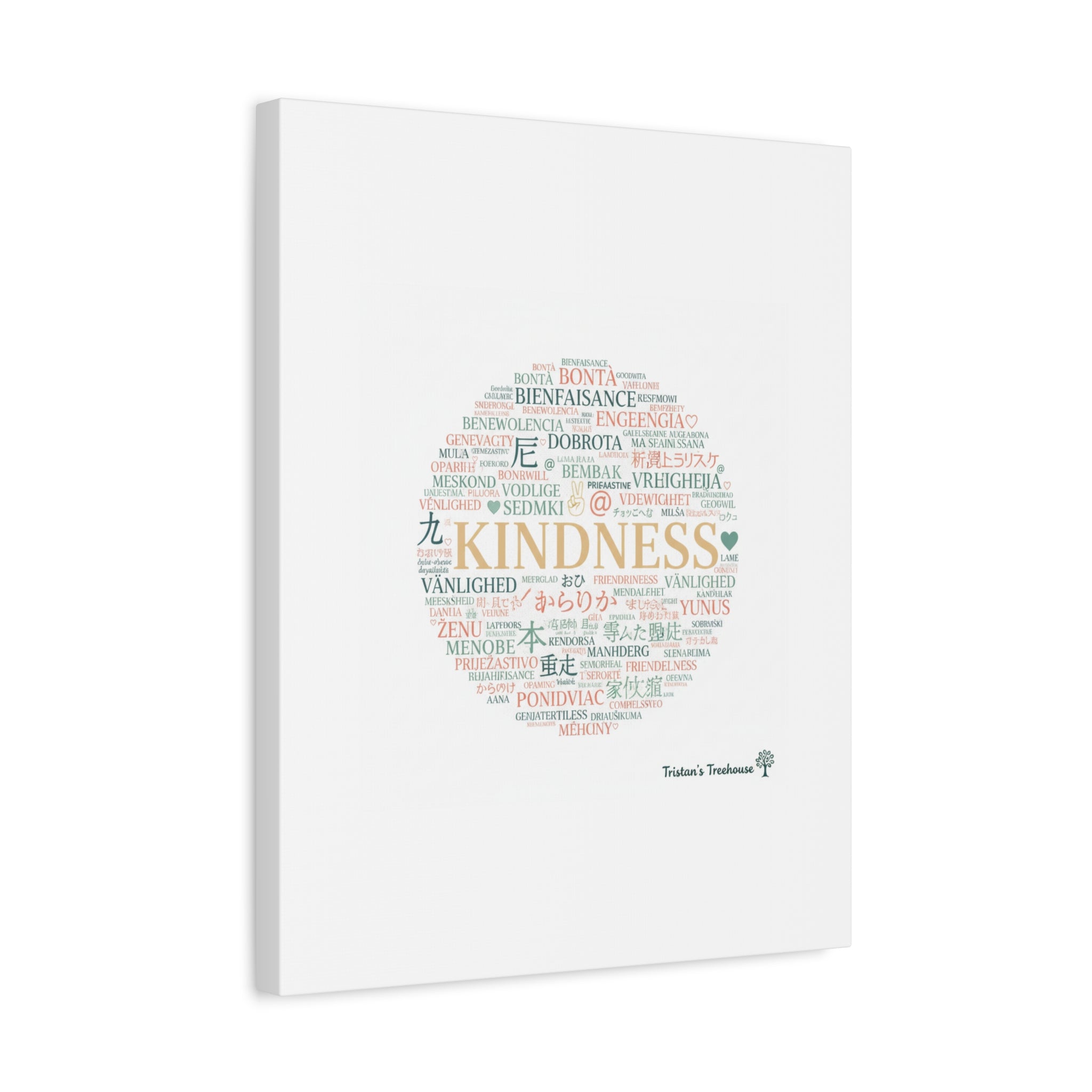 Kindness Word Cloud Canvas | Fresh Start Minimalist Wall Art
