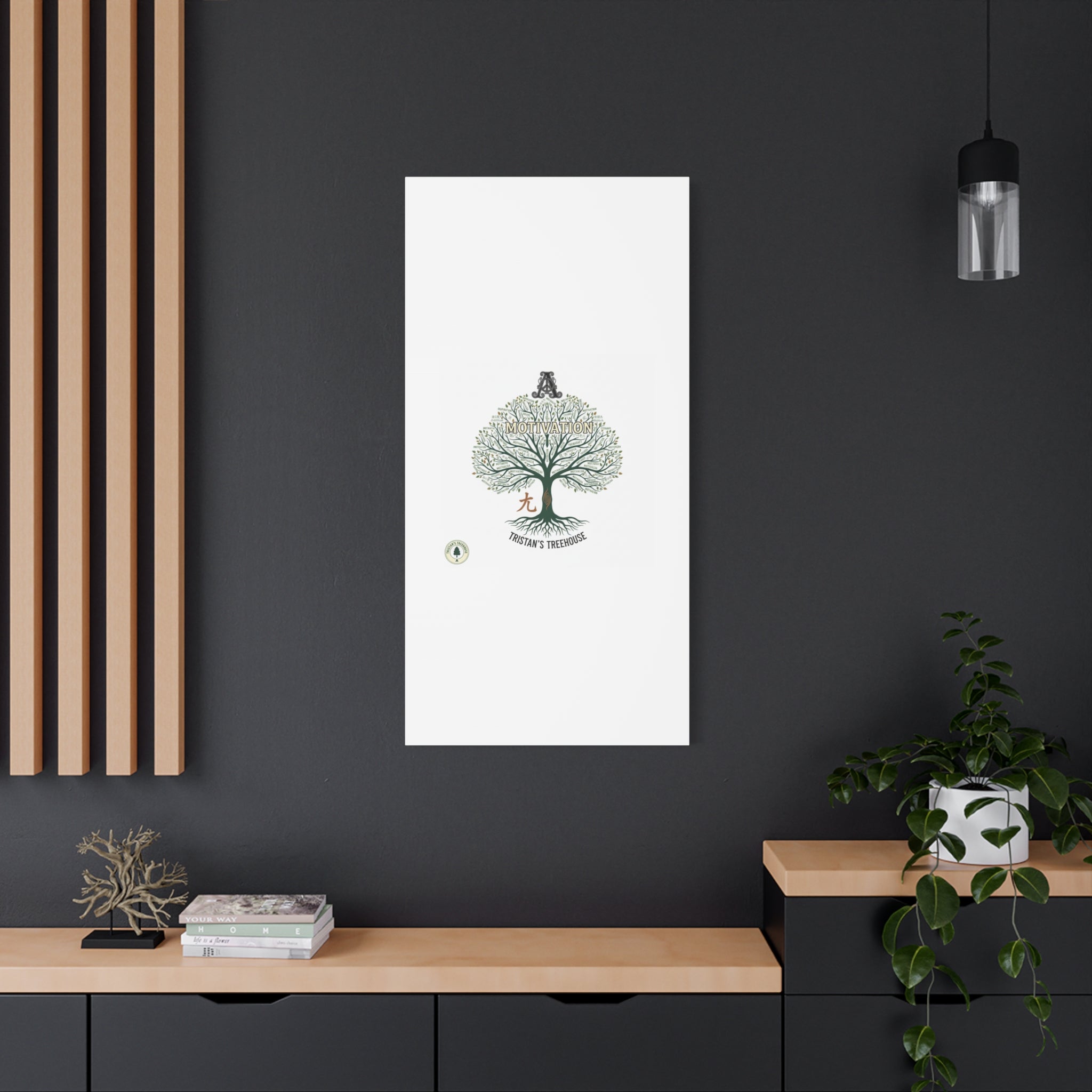 Handwritten Doodle Tree Canvas | Matte Stretched Wall Art
